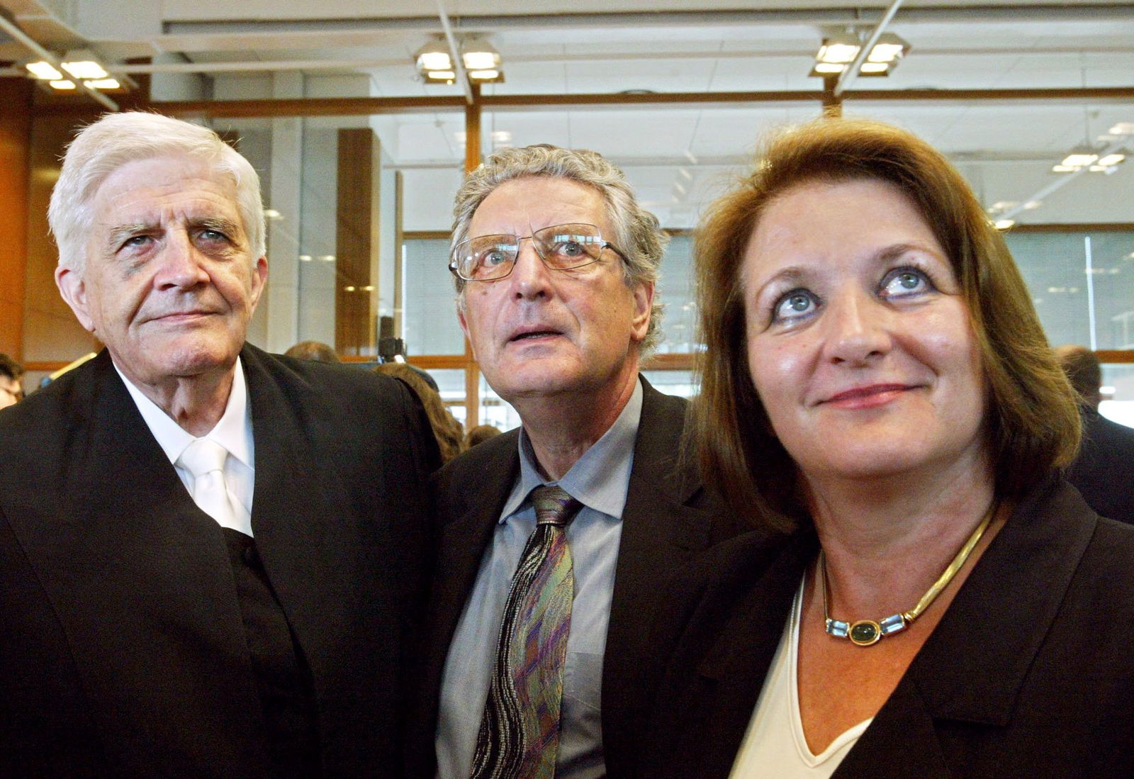 Gerhart Baum (Mitte) mit seinen Weggefährten Burkhard Hirsch und Sabine Leutheusser-Schnarrenberger. (Archivbild)