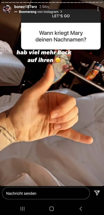 Bonez MC - Instagram Story Hochzeit Nachnamen
