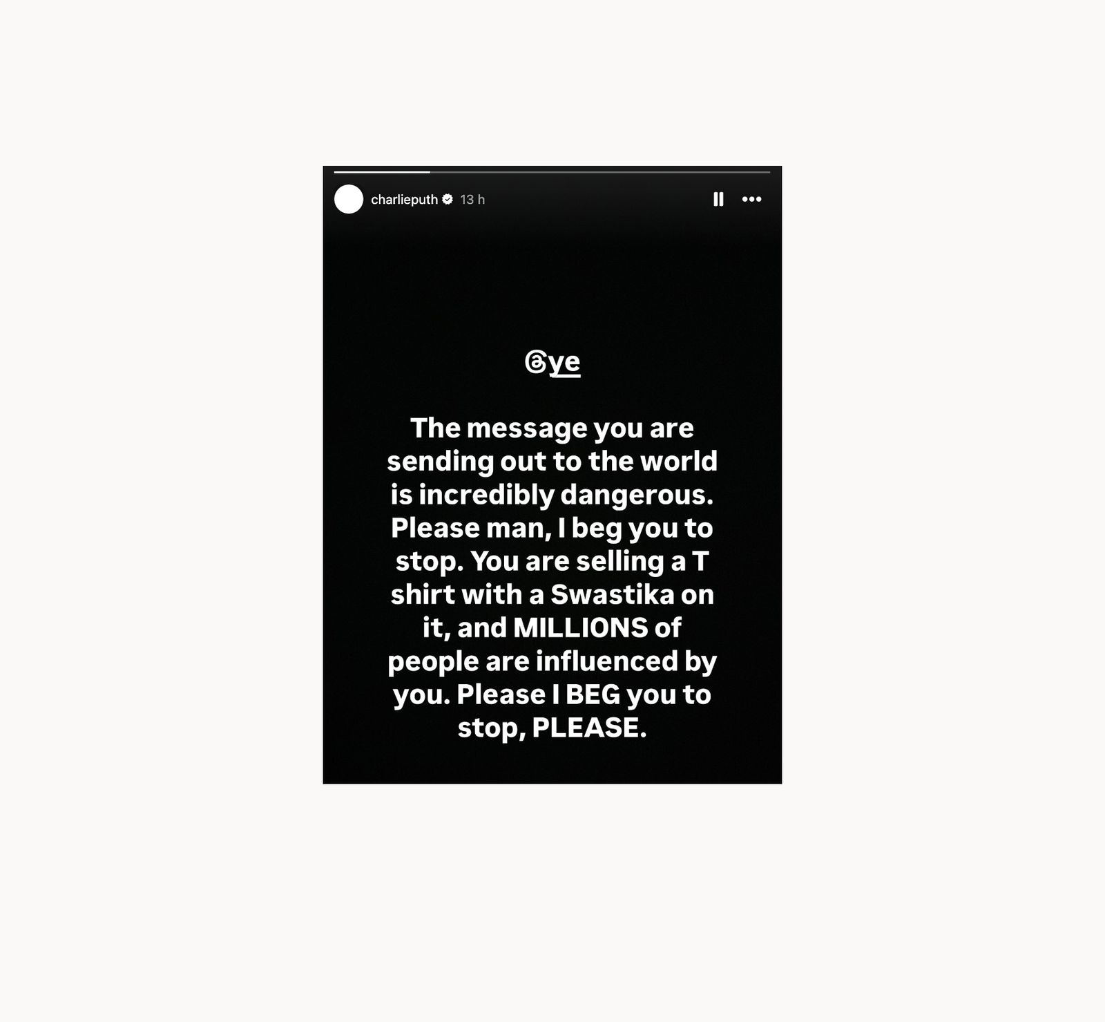 Charlie Puth x Kanye West Instagram Hakenkreuz