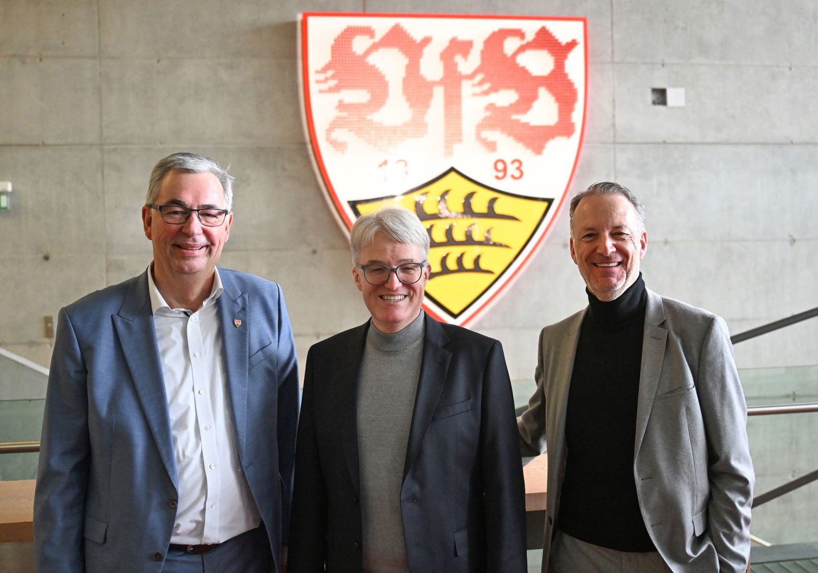 Dietmar Allgaier, Pierre-Enric Steiger und Jochen Haas (v.l.) kandidieren für das VfB-Präsidentenamt.