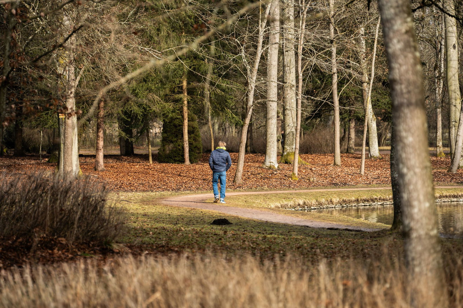 Viele Menschen genießen das frühlingshafte Wetter im Land - wie dieser Mann im Schlosspark Donaueschingen.