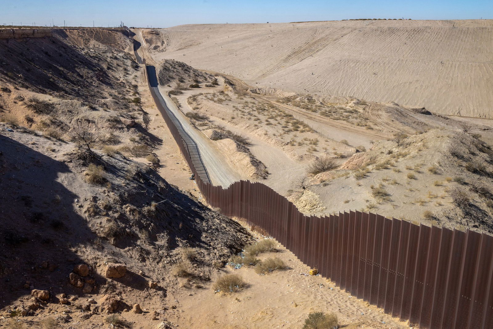 Die Grenzmauer zwischen Ciudad Juárez und dem US-Bundesstaat Texas.