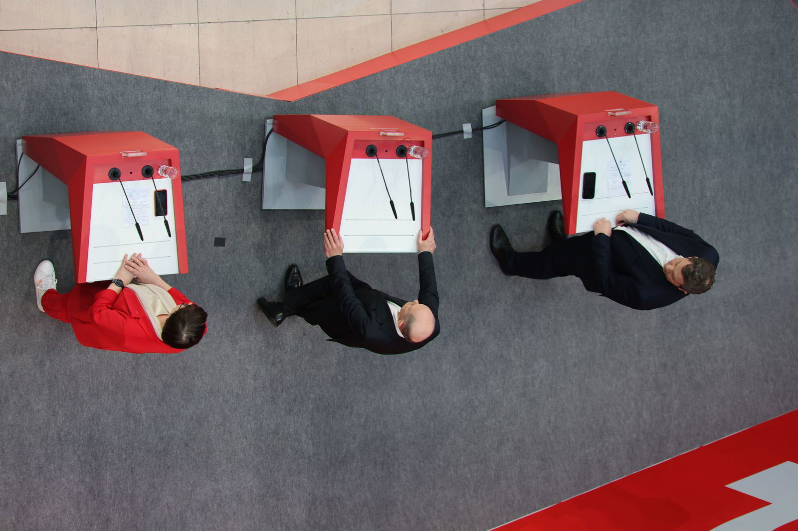 Die Parteispitze trat im Willy-Brandt-Haus auf. 