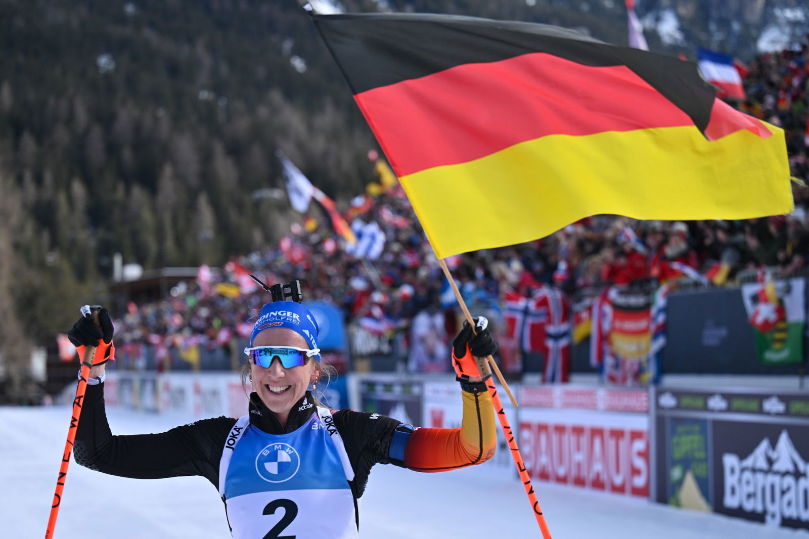Franziska Preuß gewann in Lenzerheide Gold in der Verfolgung.