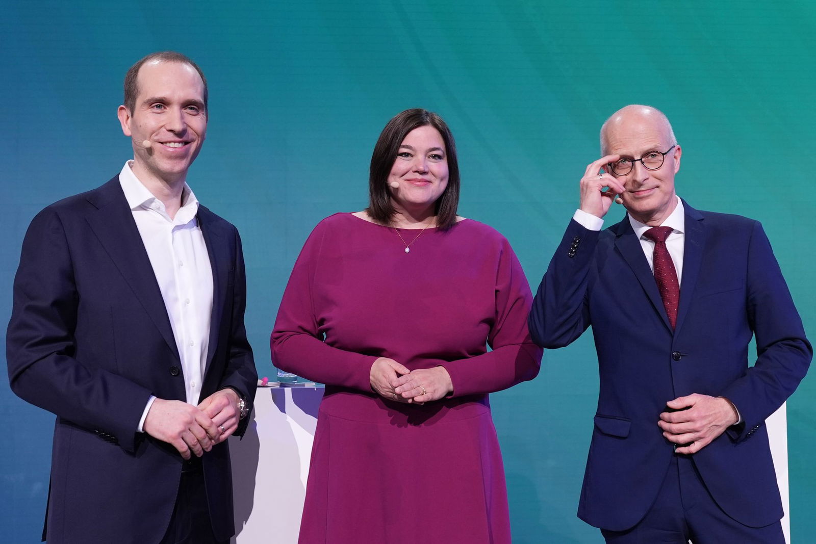 Sie treten bei der Bürgerschaftswahl als Kandidaten zum Bürgermeister an: Dennis Thering für die CDU, Katharina Fegebank für die SPD und Peter Tschentscher für die SPD. (Archivbild)