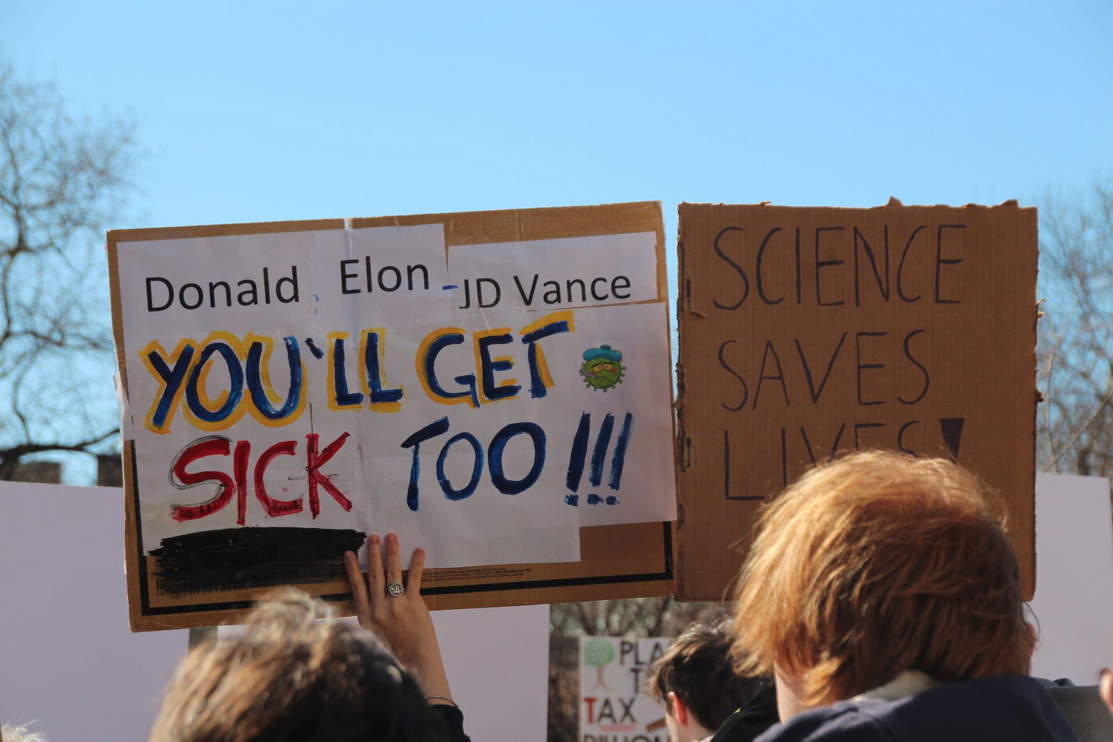 Demo von Wissenschaftlern gegen Kürzungen. 