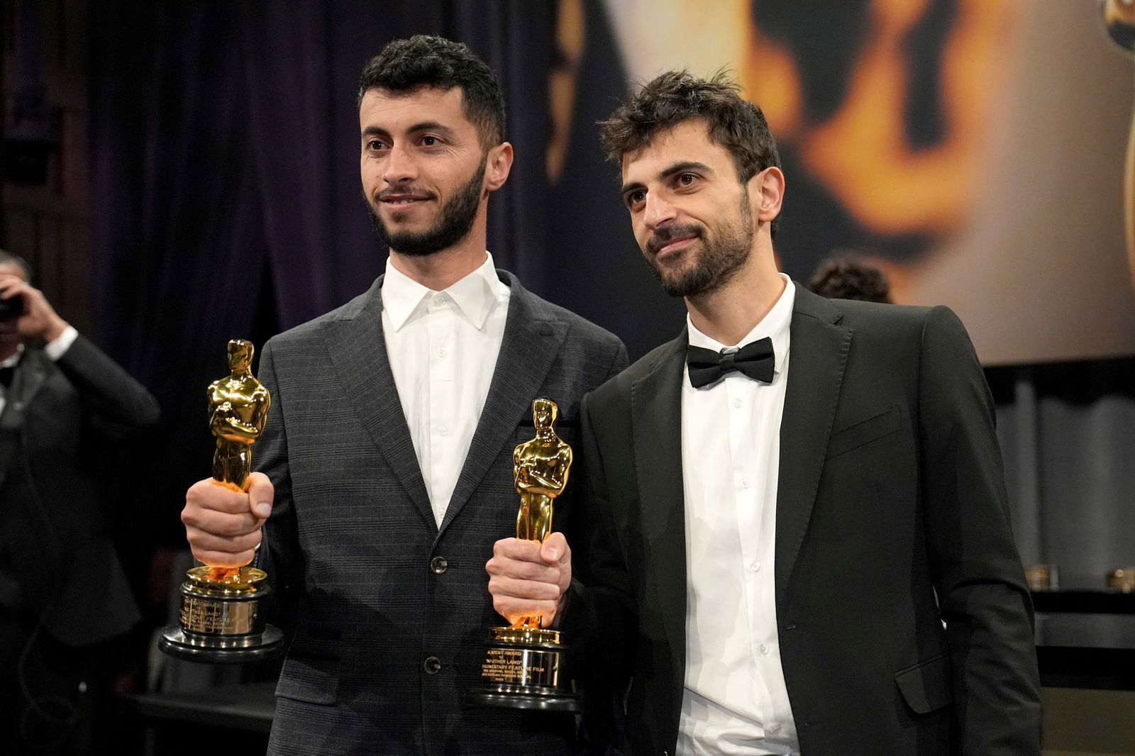 Basel Adra (l) und Yuval Abraham gewannen einen Oscar für den Dokumentarfilm «No Other Land».