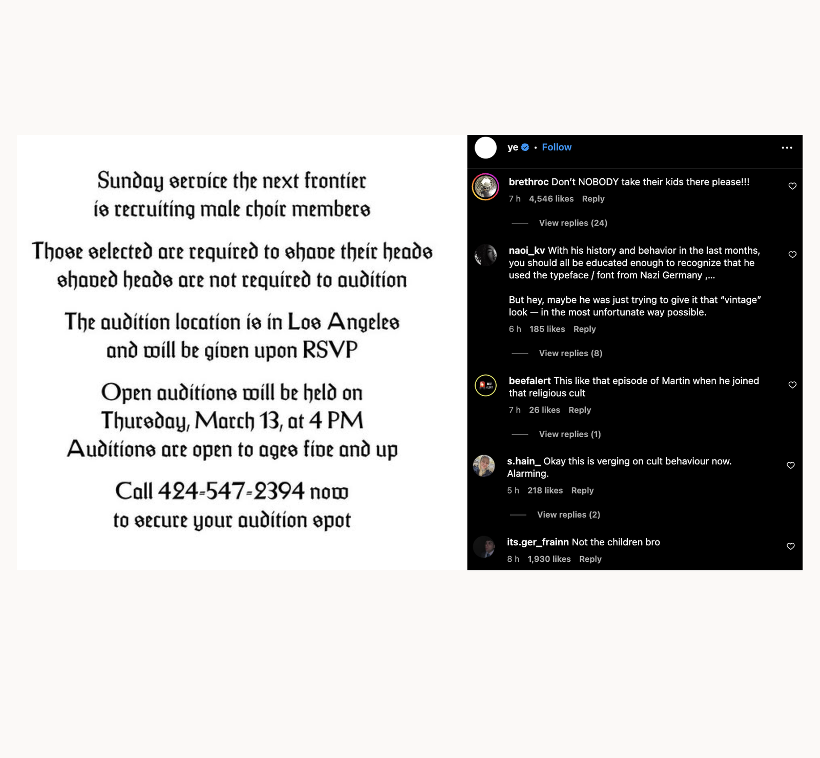 Kanye West - Sunday Service Casting