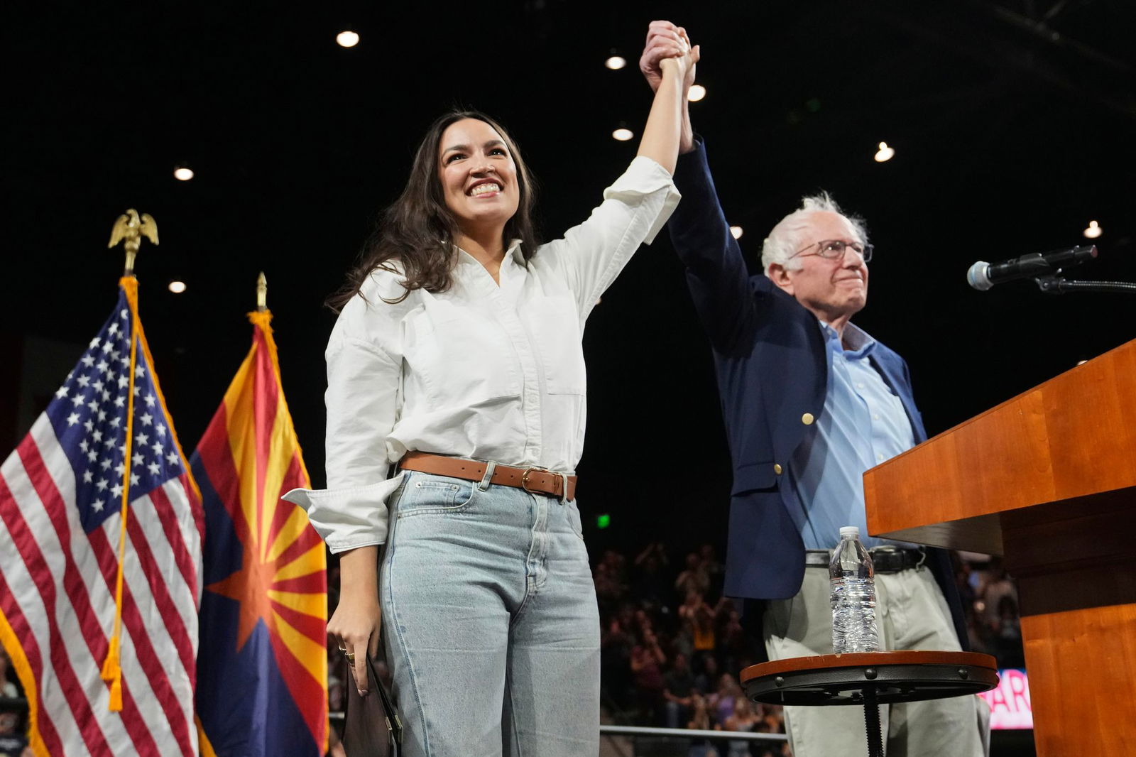Alexandria Ocasio-Cortez ist am Wochenende gemeinsam mit Sanders aufgetreten. (Archivbild)