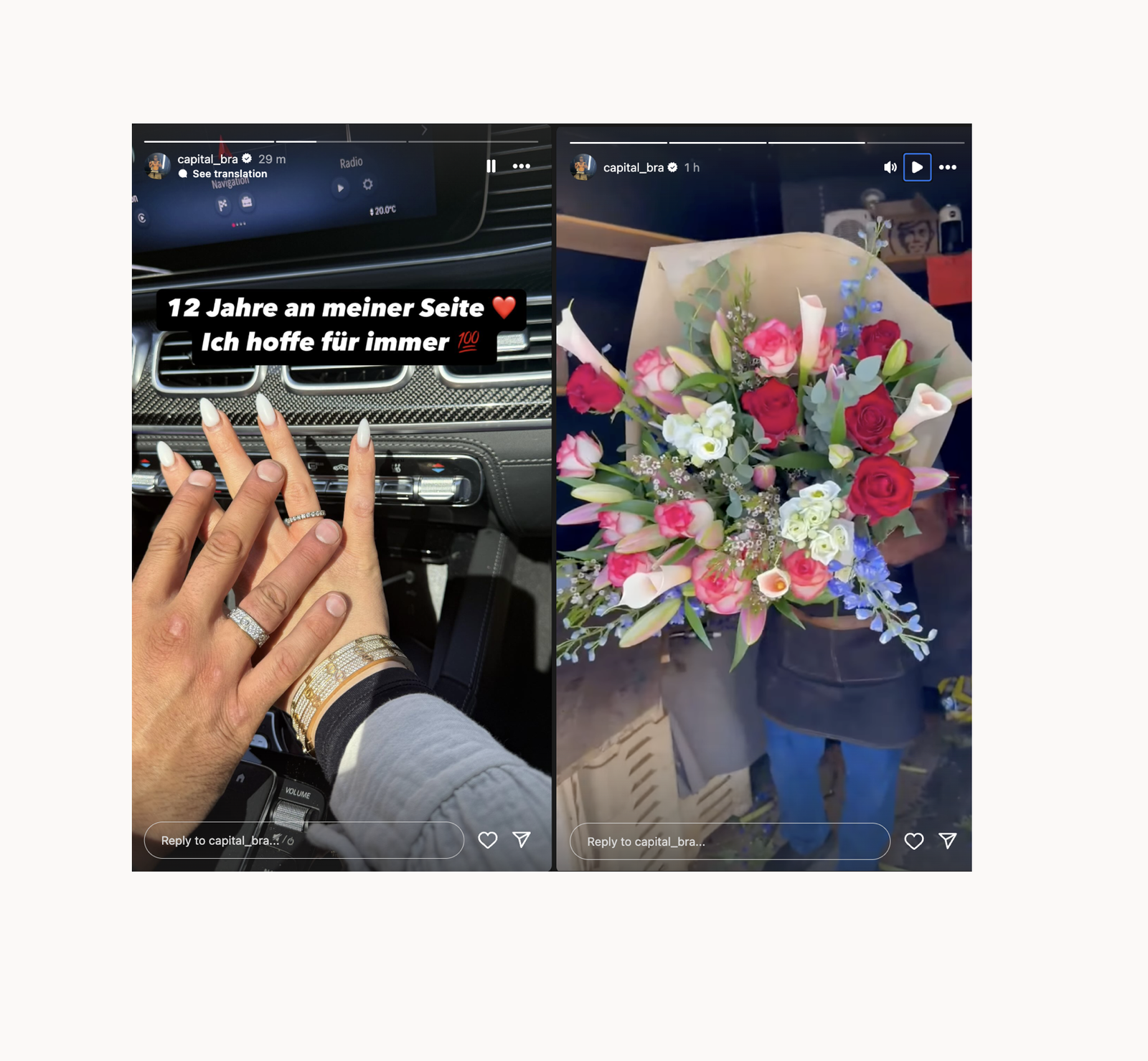 Capital Bra - Instagram Story Versöhnung mit Frau