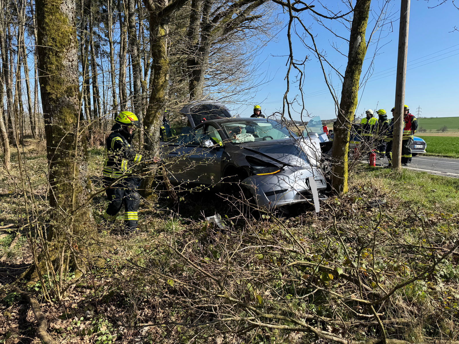Unfallstelle von vorne in Kaden