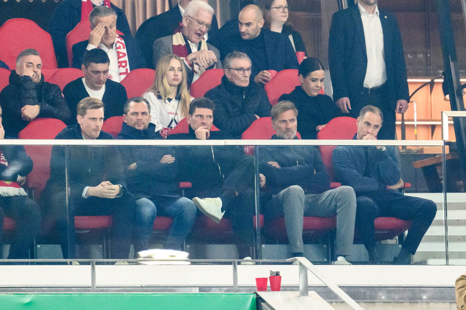 Jürgen Klopp fieberte beim DFB-Pokal-Aus von RB Leipzig auf der Tribüne mit.