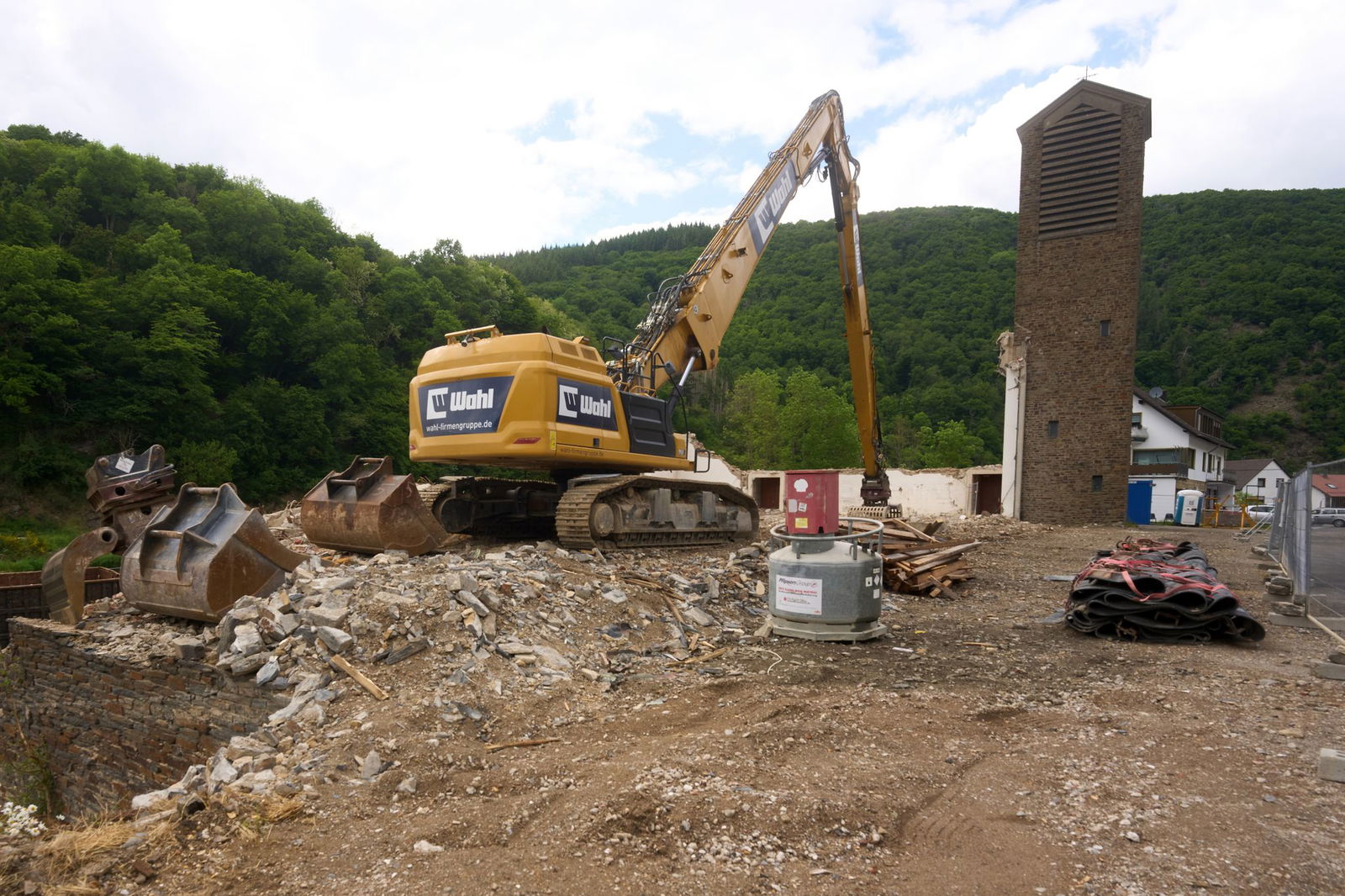 Ein Turmfalkenpaar brütet im Turm.