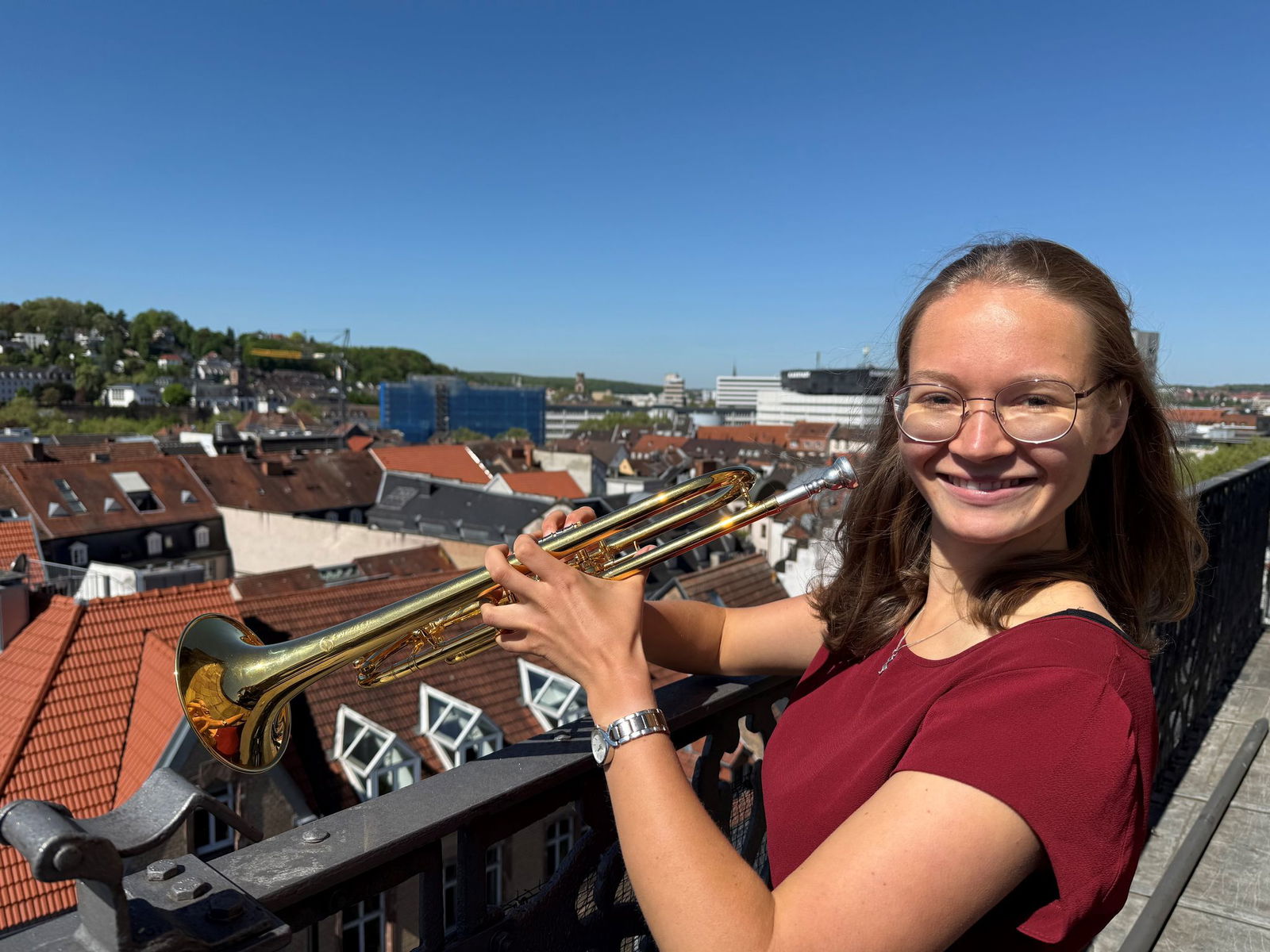 Die Frau aus Bayern studiert in Saarbrücken Trompete und Musikpädagogik
