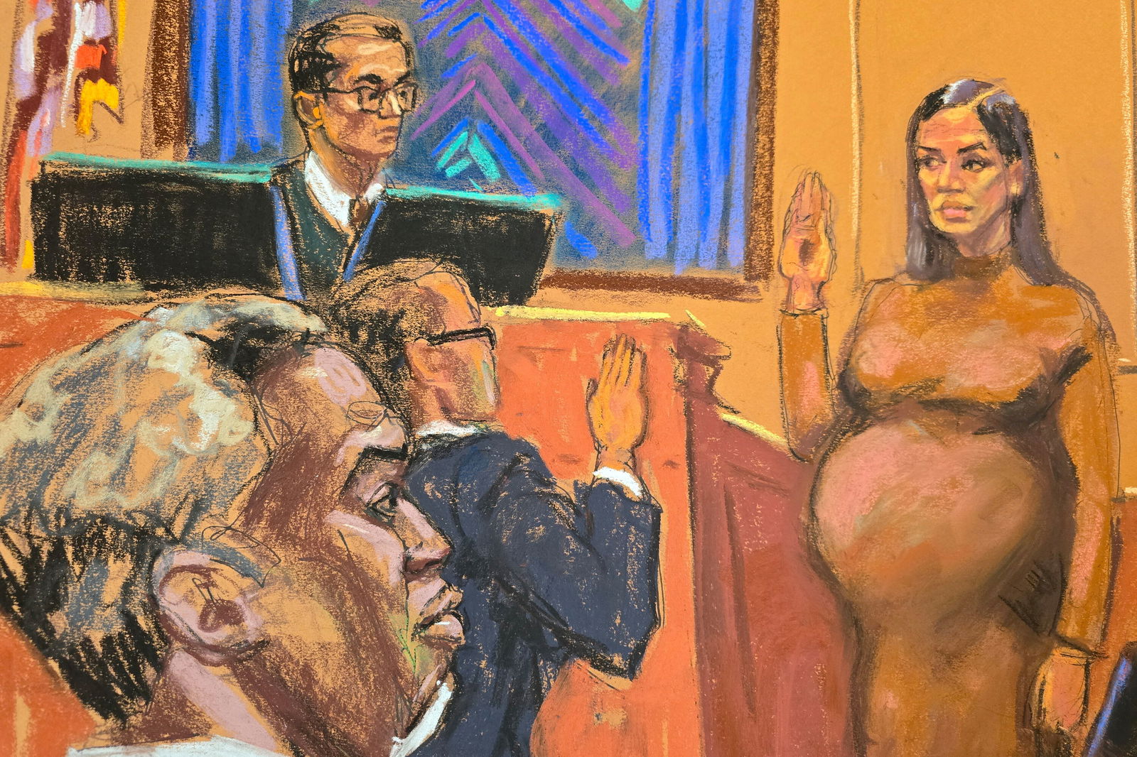 Diddy Cassie Gericht Zeichnungen