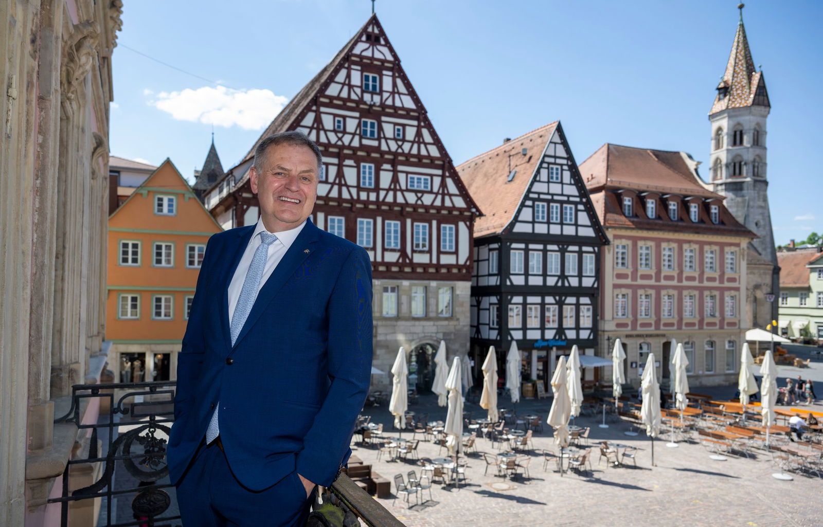 Oberbürgermeister Richard Arnold hat die Wahl haushoch gewonnen.