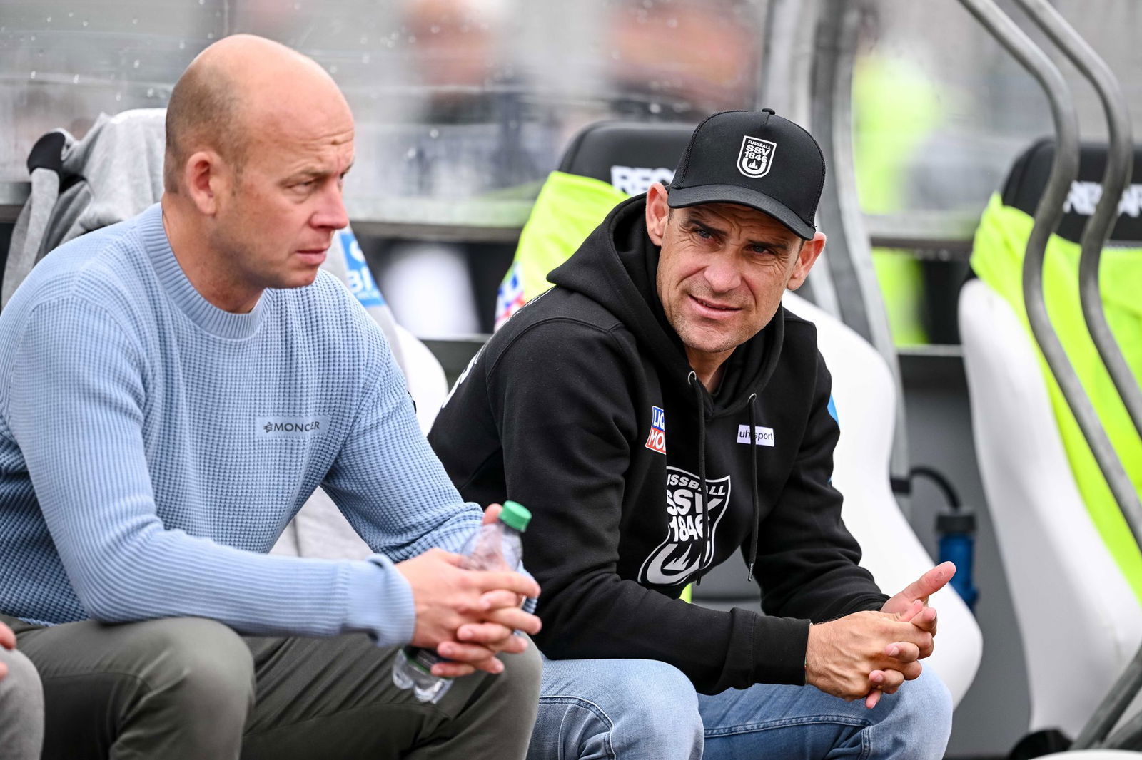 Ulms Geschäftsführer Markus Thiele (l.) und Trainer Robert Lechleiter.