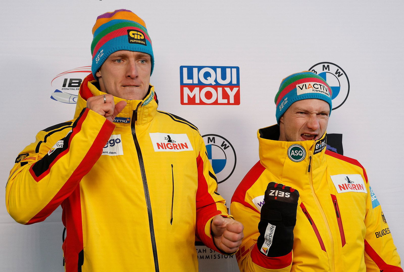 Thorsten Margis (l) will nun Olympia-Gold mit Team Johannes Lochner und fährt dann gegen seinen eisntigen Pilotne Francesco Friedrich.