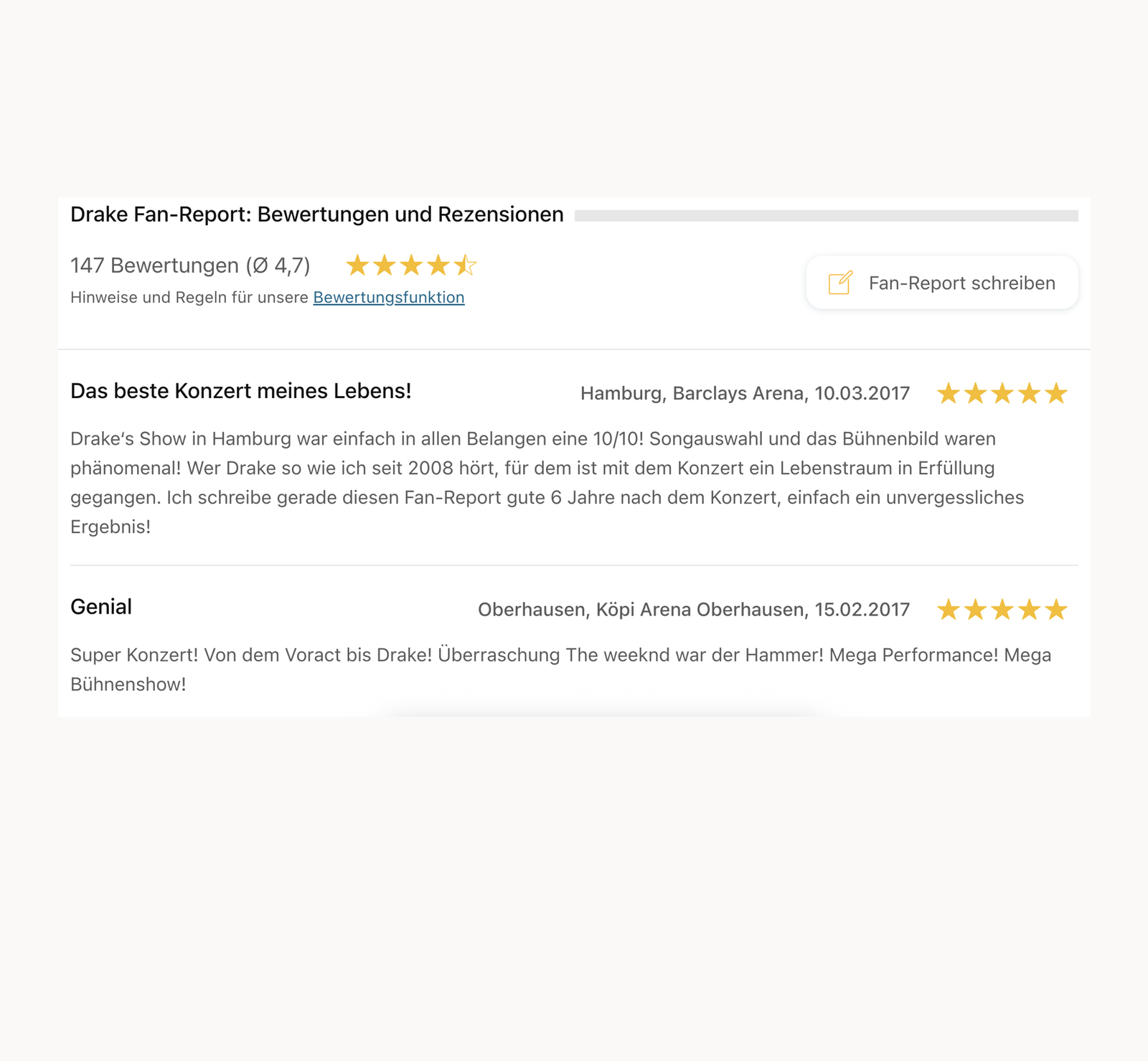 Drake - Rezesionen Konzert Eventim