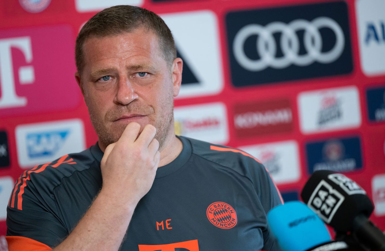 Max Eberl spricht in Orlando über Transferaufgaben und Transferpläne.