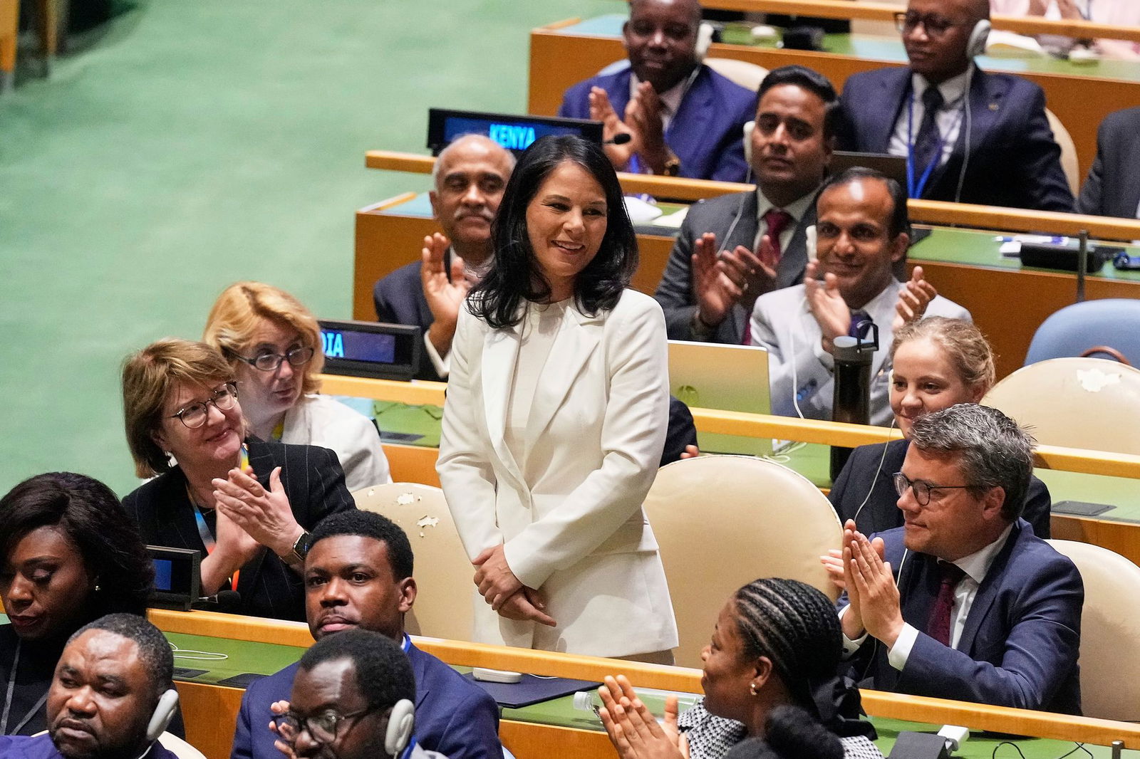 Baerbock nach der Wahl in New York