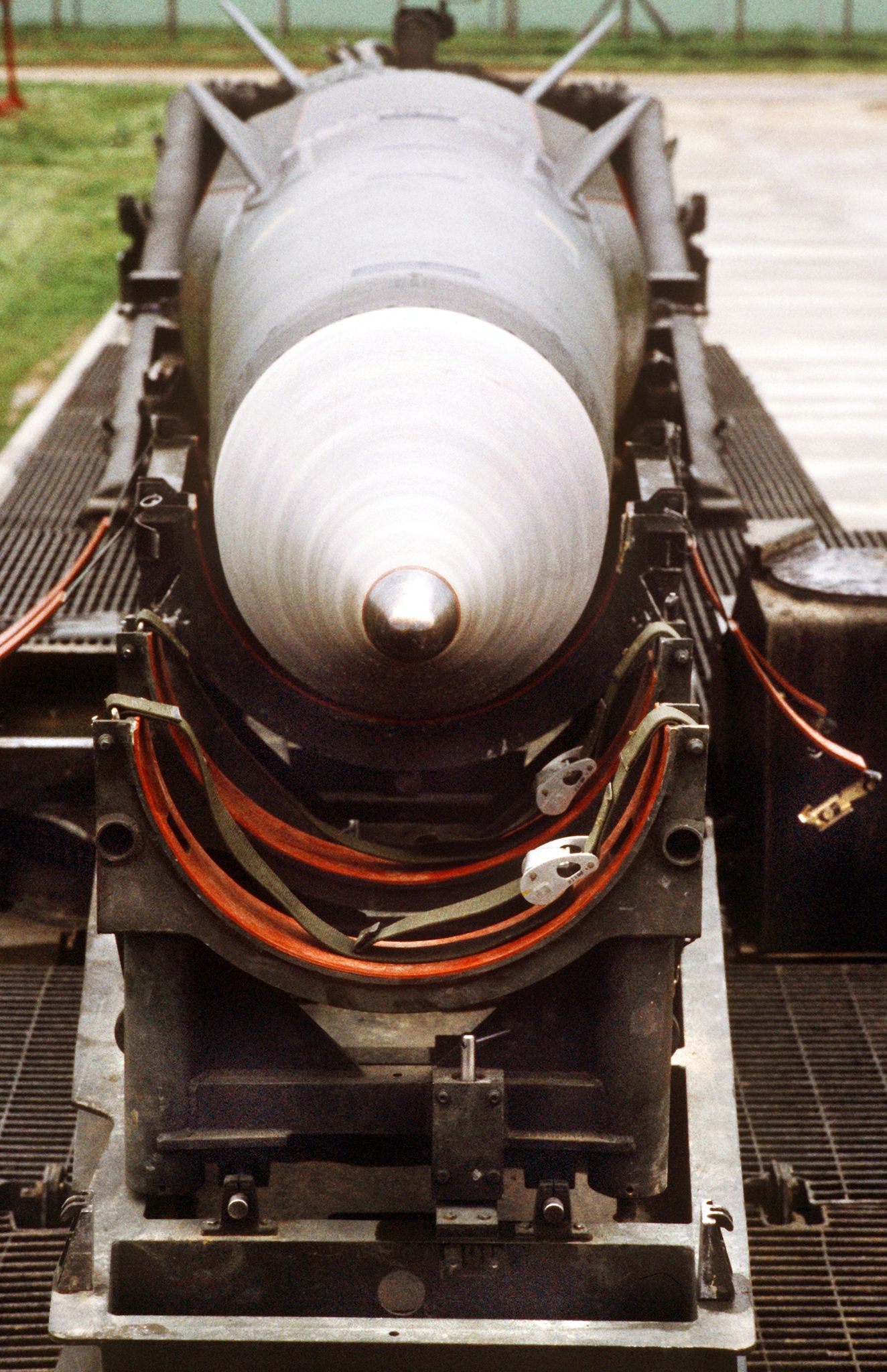 Eine US-Rakete mit einer Atomkopfattrappe. (Archivbild)