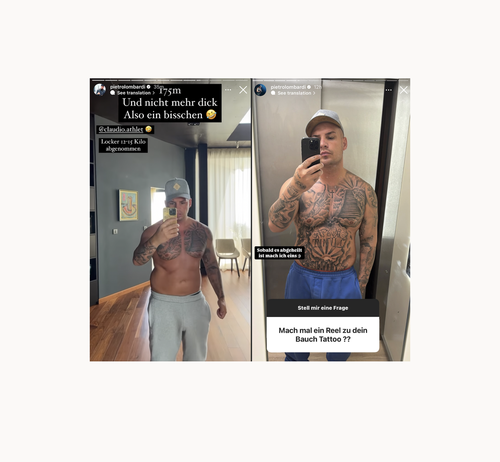 Pietro Lombardi Bauchtattoo