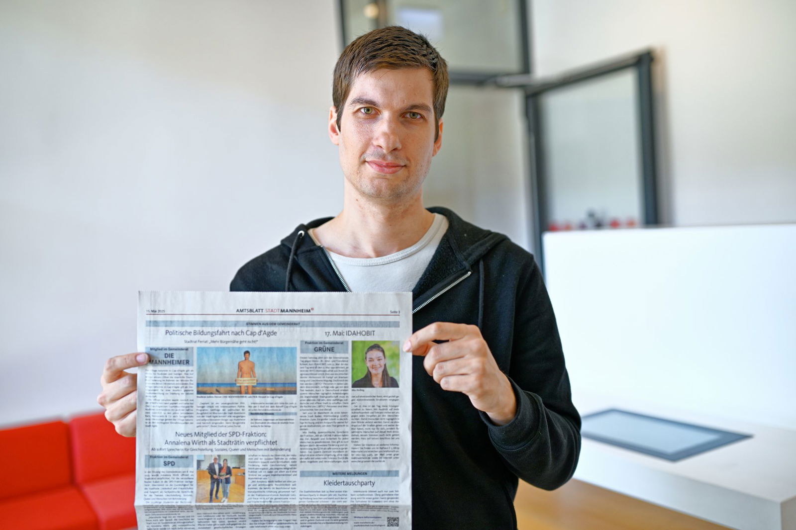 Julien Ferrat, Stadtrat der Mannheimer Wählervereinigung „Die Mannheimer“, hatte im Mai im Amtsblatt zu einem FKK-Swinger-Urlaub in Frankreich aufgerufen. (Archivbild)