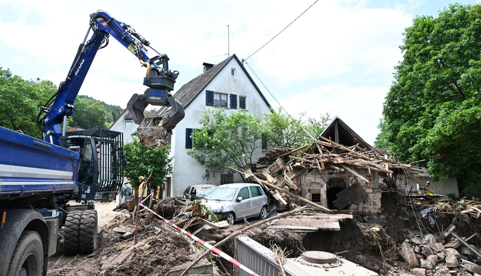 Die Schäden in der Gemeinde Rudersberg (Rems-Murr-Kreis) durch das Juni-Hochwasser waren groß. (Archivbild)