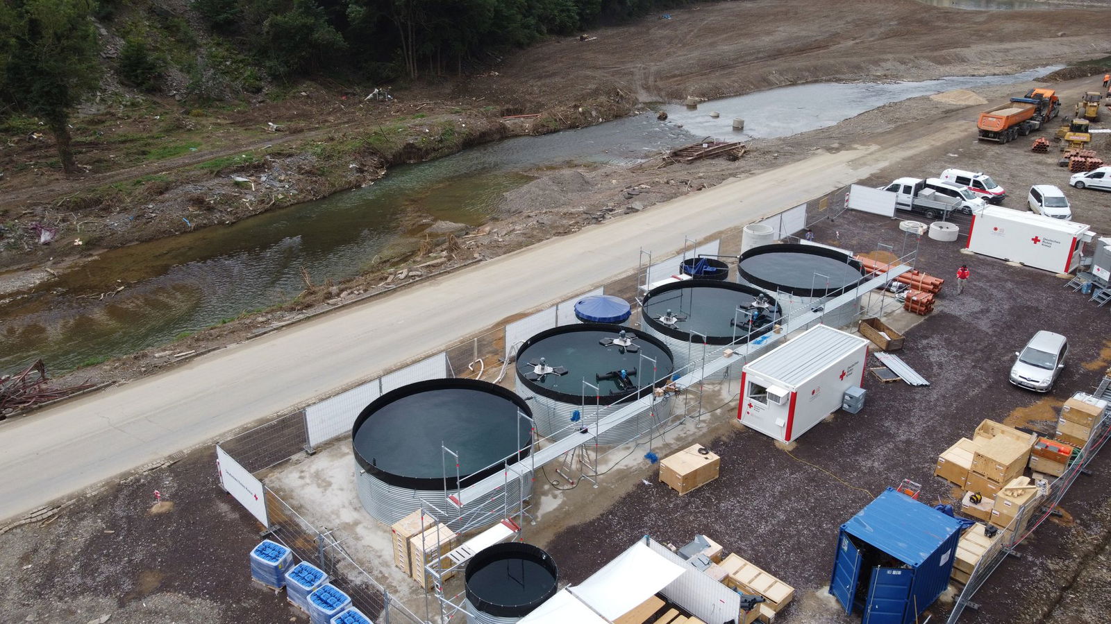 Mobile Kläranlagen halfen nach der Flut. (Archivbild)