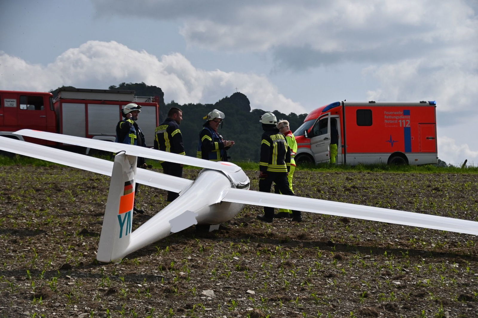 Die ungewöhnliche Landung ging glimpflich aus.