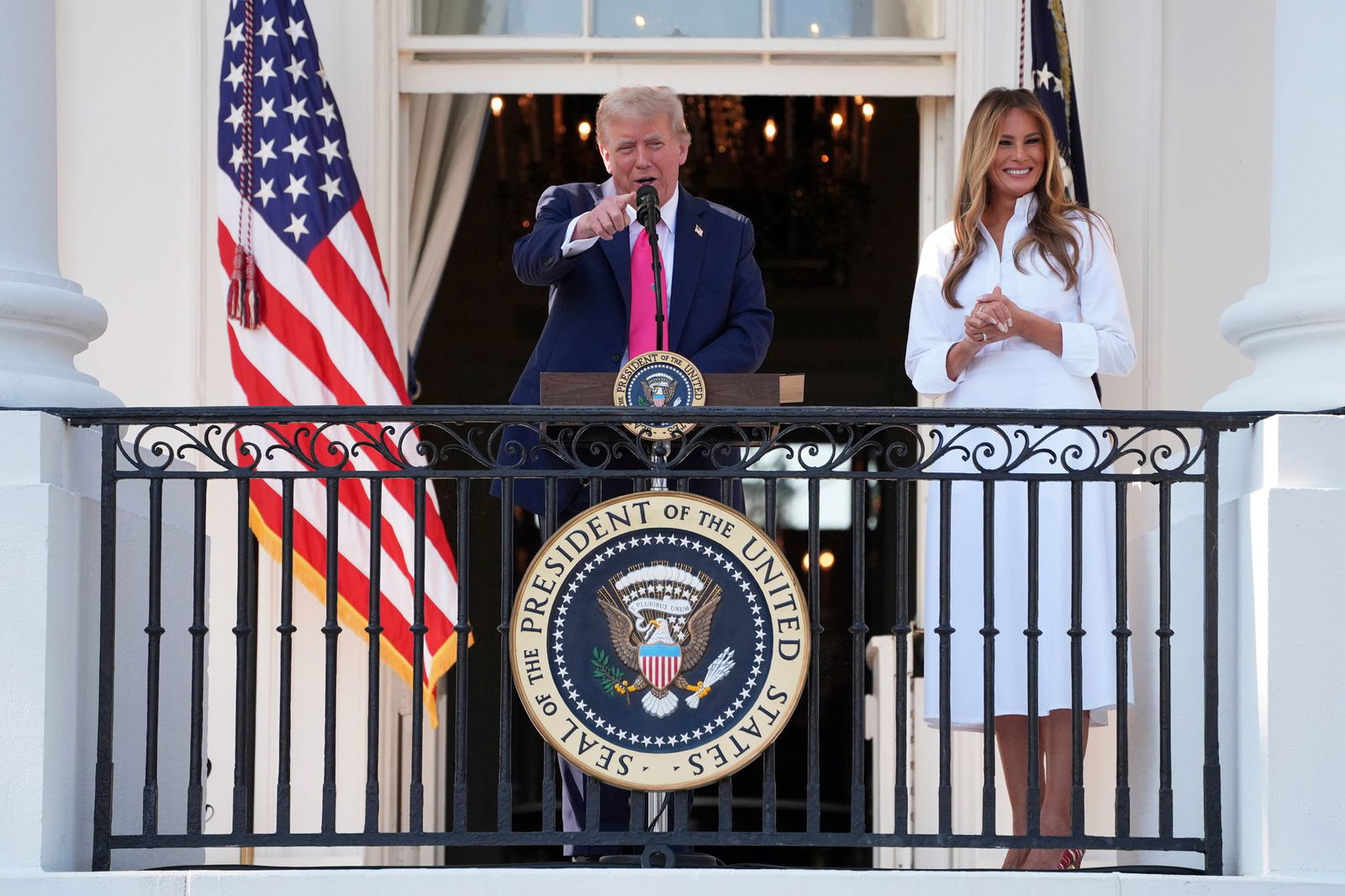 US-Präsident Donald Trump und First Lady Melania Trump feiern den Unabhängigkeitstag.