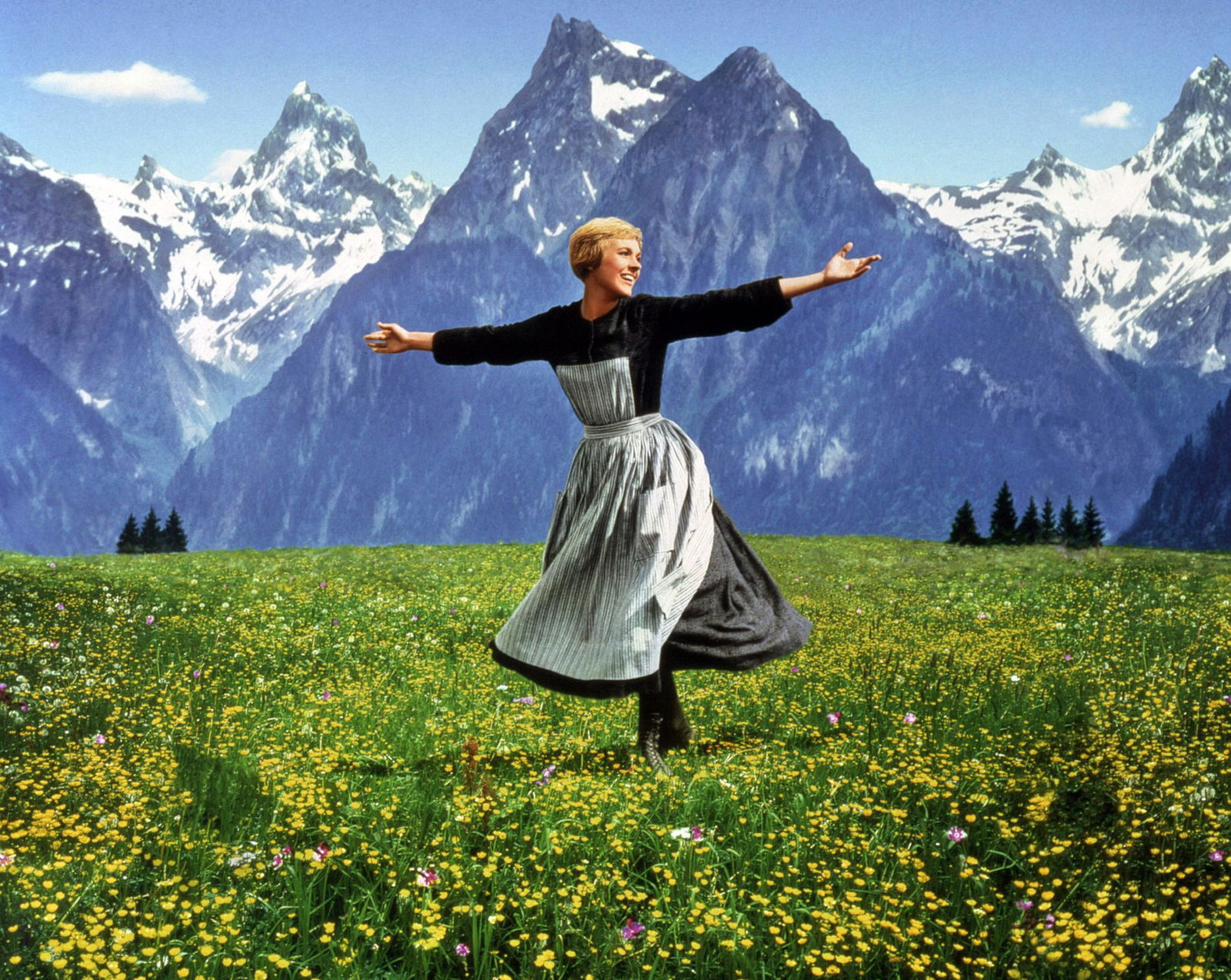 Die berühmte Szene aus «The Sound of Music» («Meine Lieder, meine Träume») mit Julie Andrews auf einer Alpenwiese.