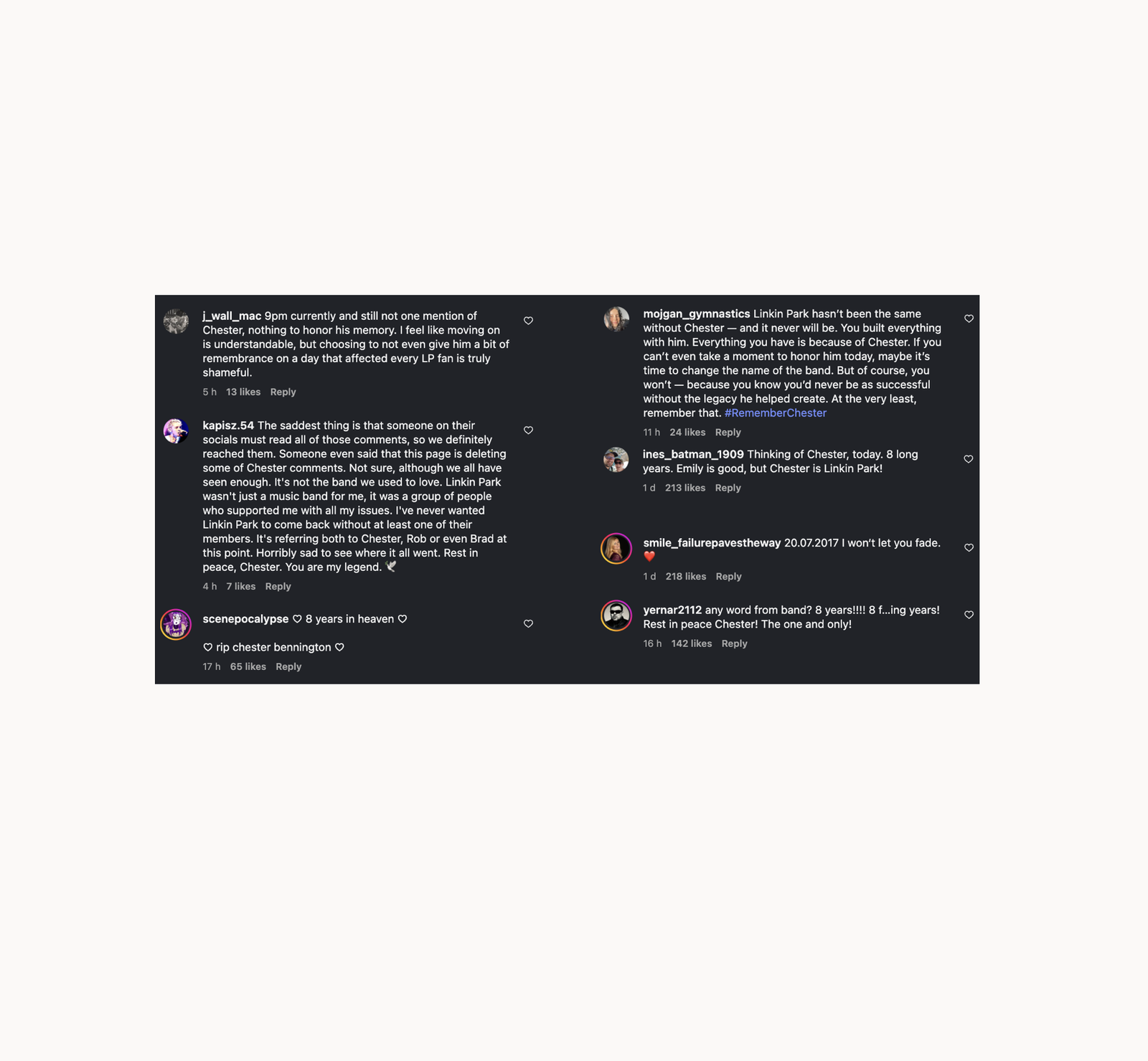 Linkin Park - Instagram keine Nachricht für Chester 