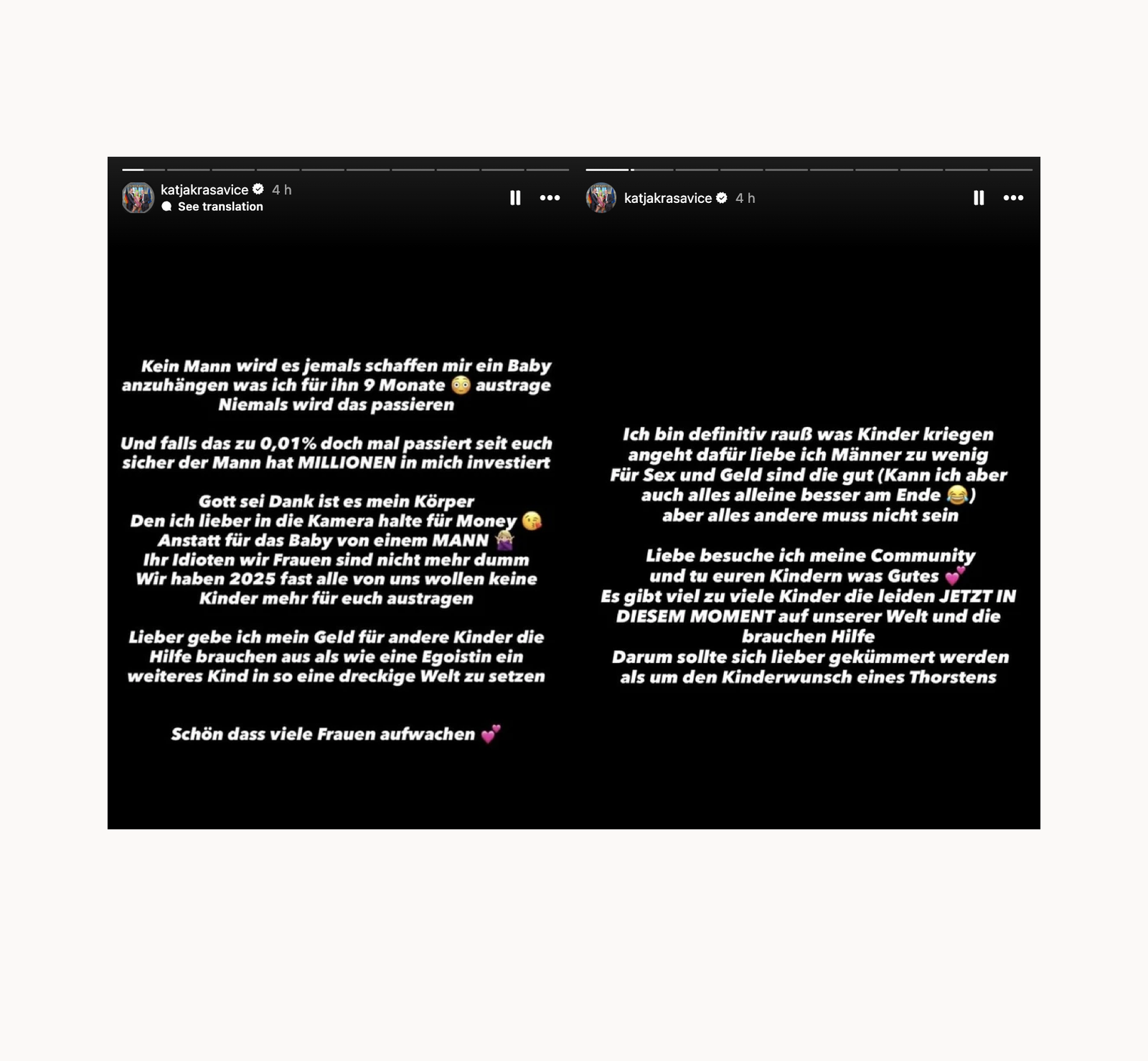 Katja Krasavice - instagram baby