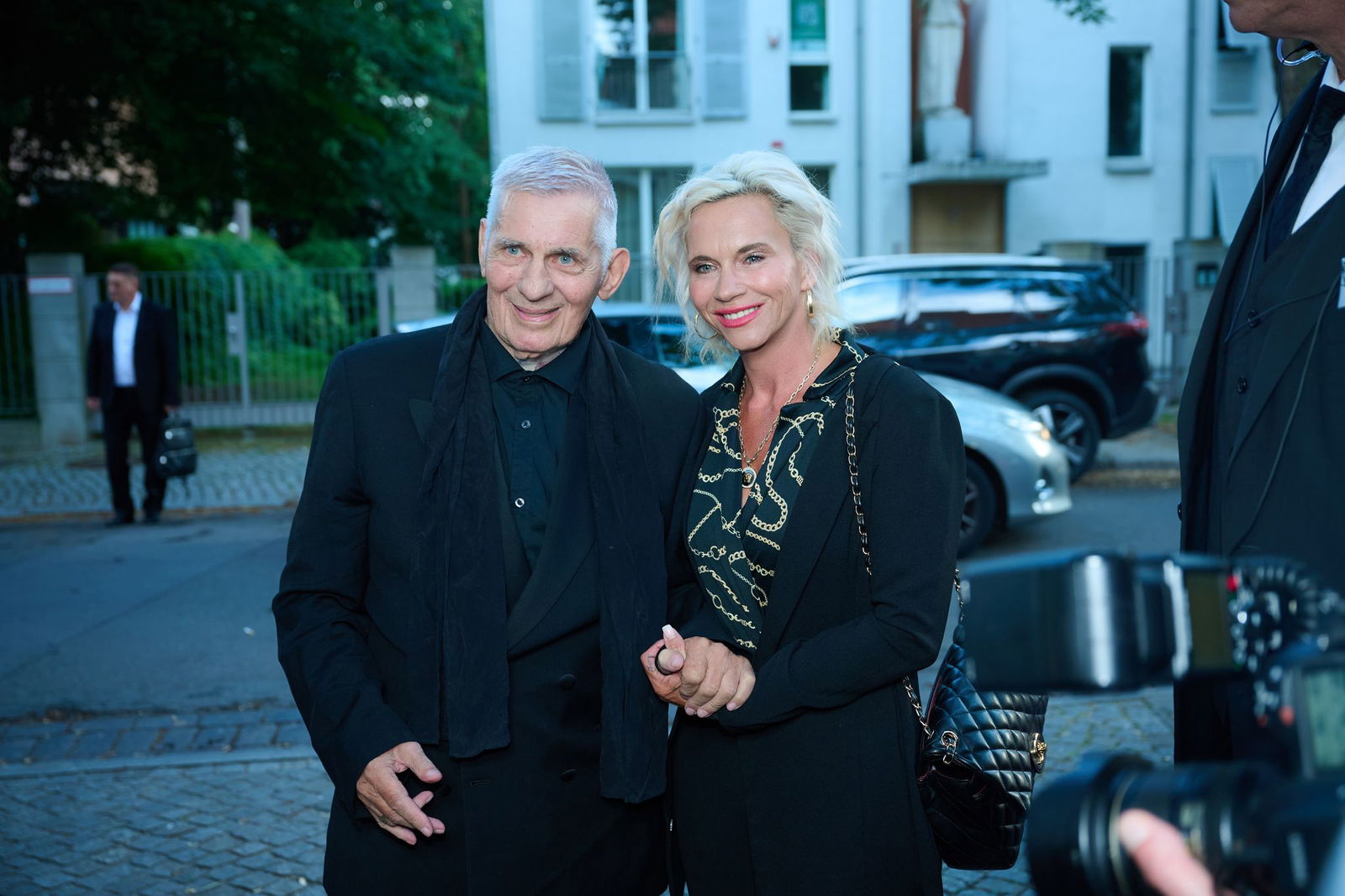 Schauspieler Heinz Hoenig kam mit seiner Frau Annika Kärsten-Hoenig zu einem Empfang nach Berlin.