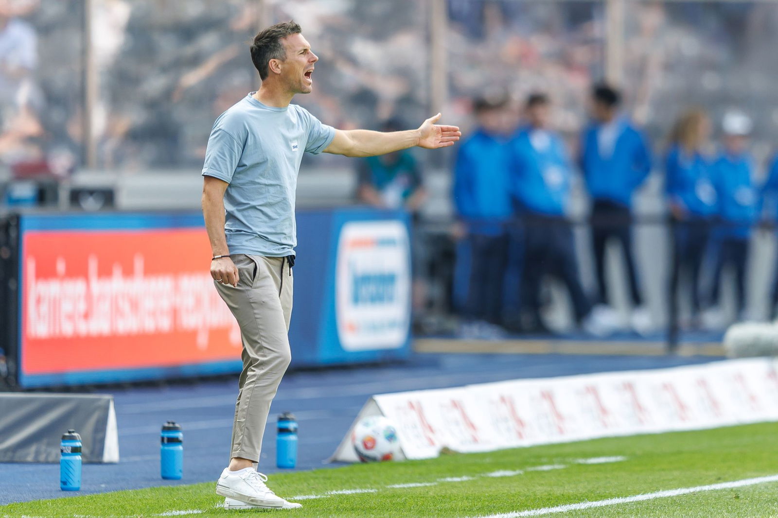 KSC-Trainer Eichner konnte mit seiner Mannschaft nur phasenweise zufrieden sein.