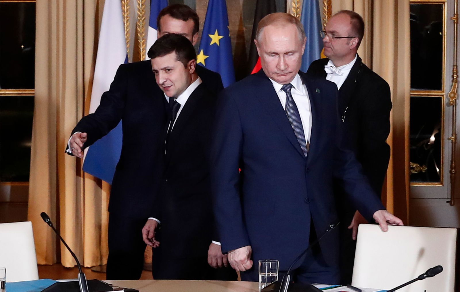 Da war Selenskyj noch hoffnungsvoll: 2019 bei einer Begegnung mit Putin in Paris. (Archivbild)