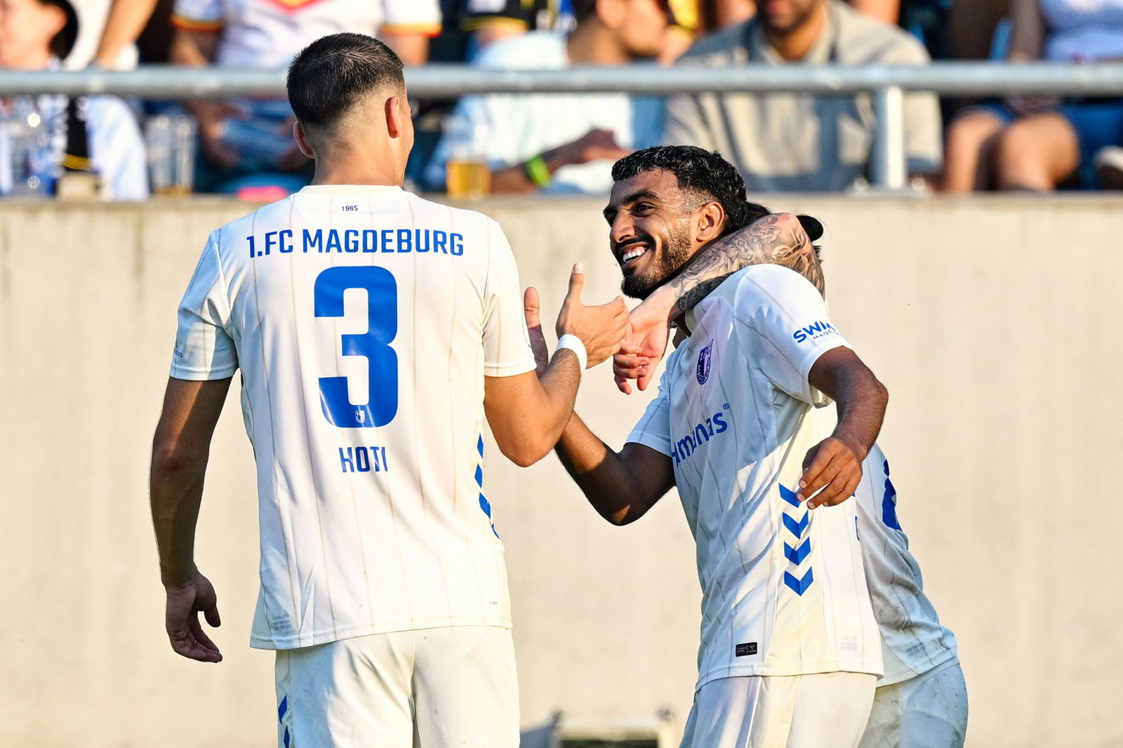 Magdeburgs Rayan Ghrieb (r) war der Matchwinner in Saarbrücken.