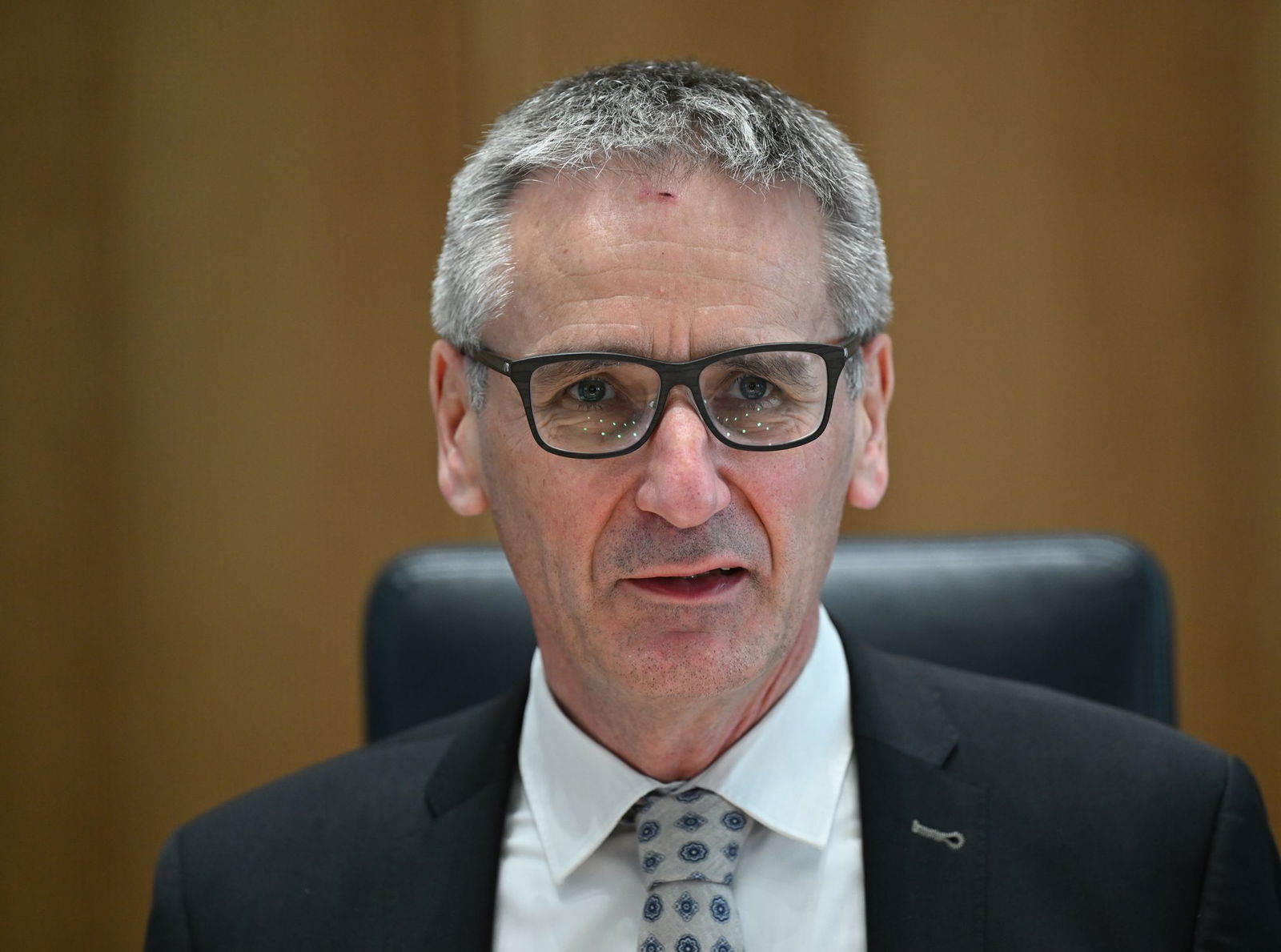 Landtagspräsident Hendrik Hering erläutert am Beispiel von Joachim Paul die Aufgabe von Wahlausschüssen. (Archivbild)