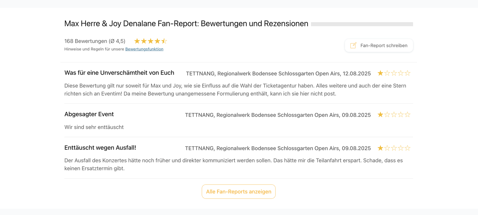 Eventim Bewertungen Max & Joy