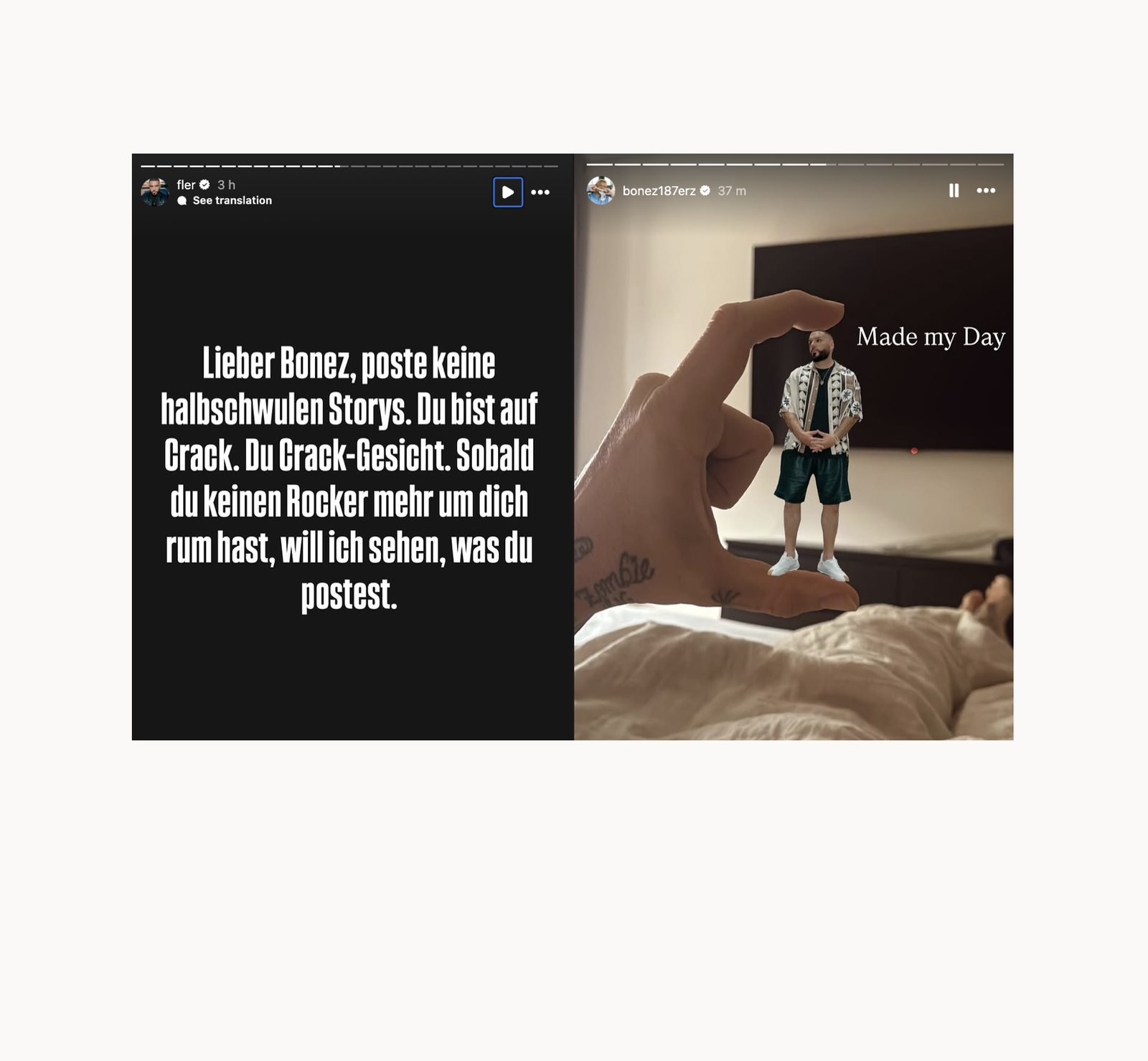 Insta Streit Bonez MC VS Fler