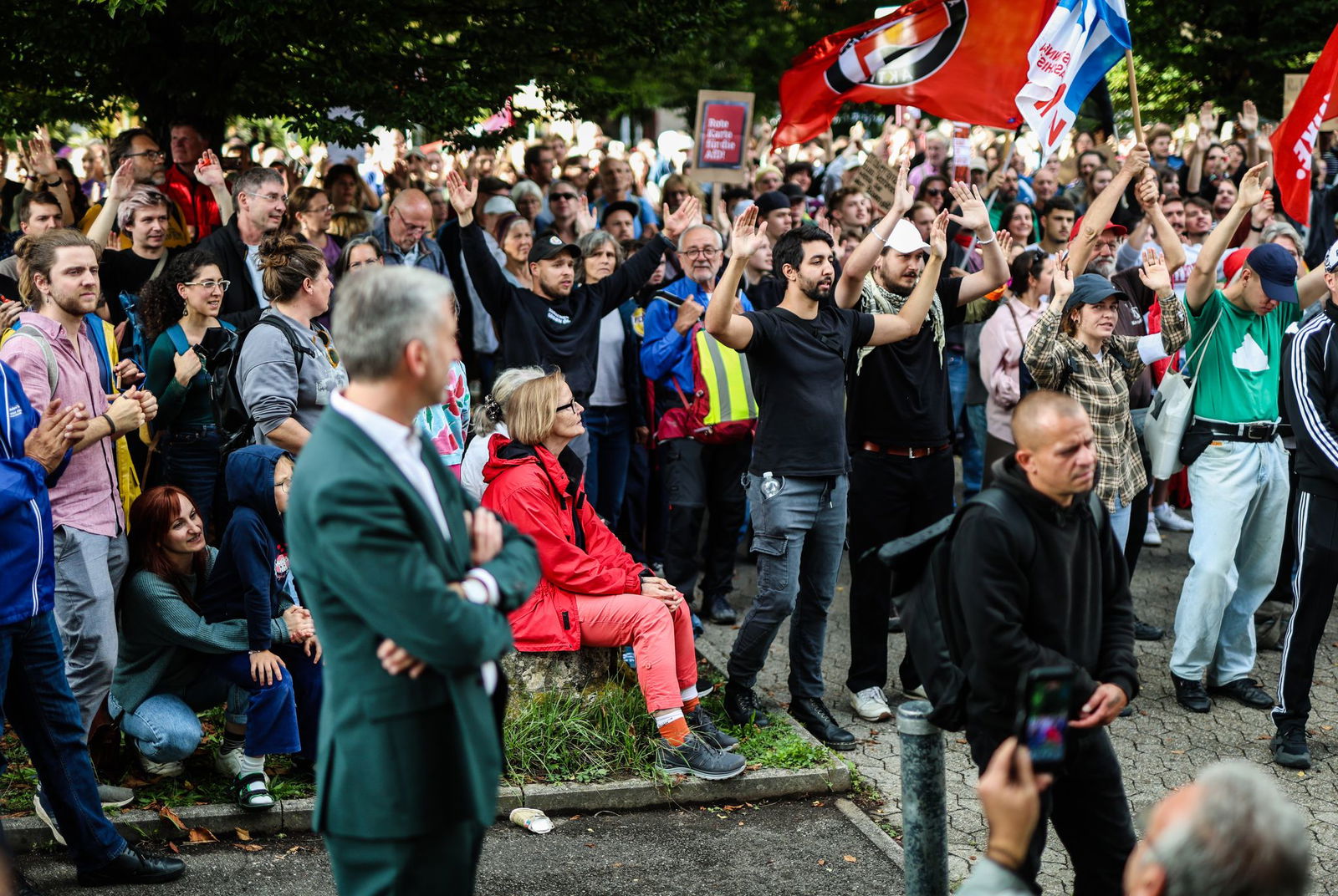 Auch Tübingens OB Boris Palmer war bei der Demonstration dabei.
