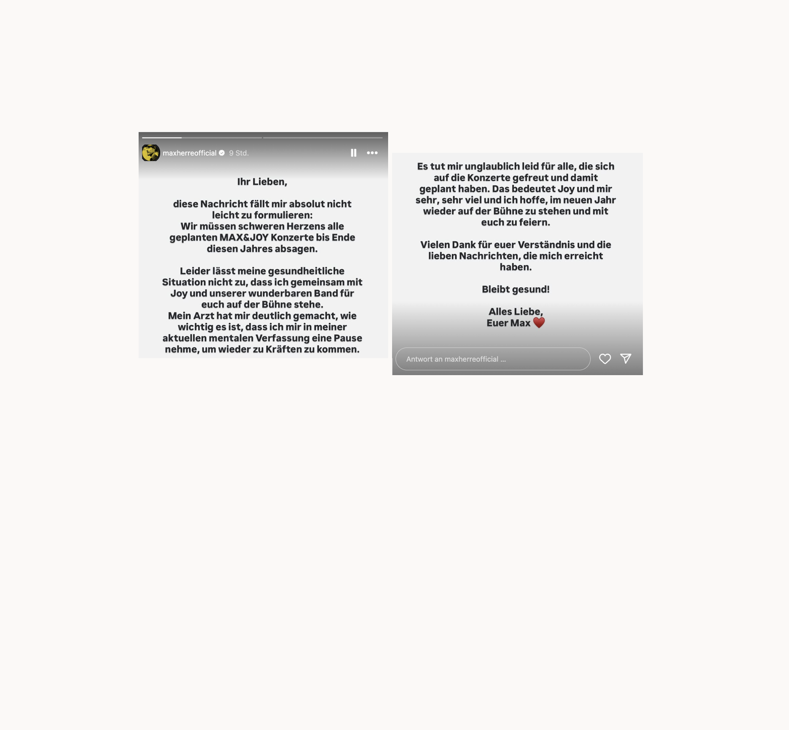 Max & Joy - Konzertabsage 2025