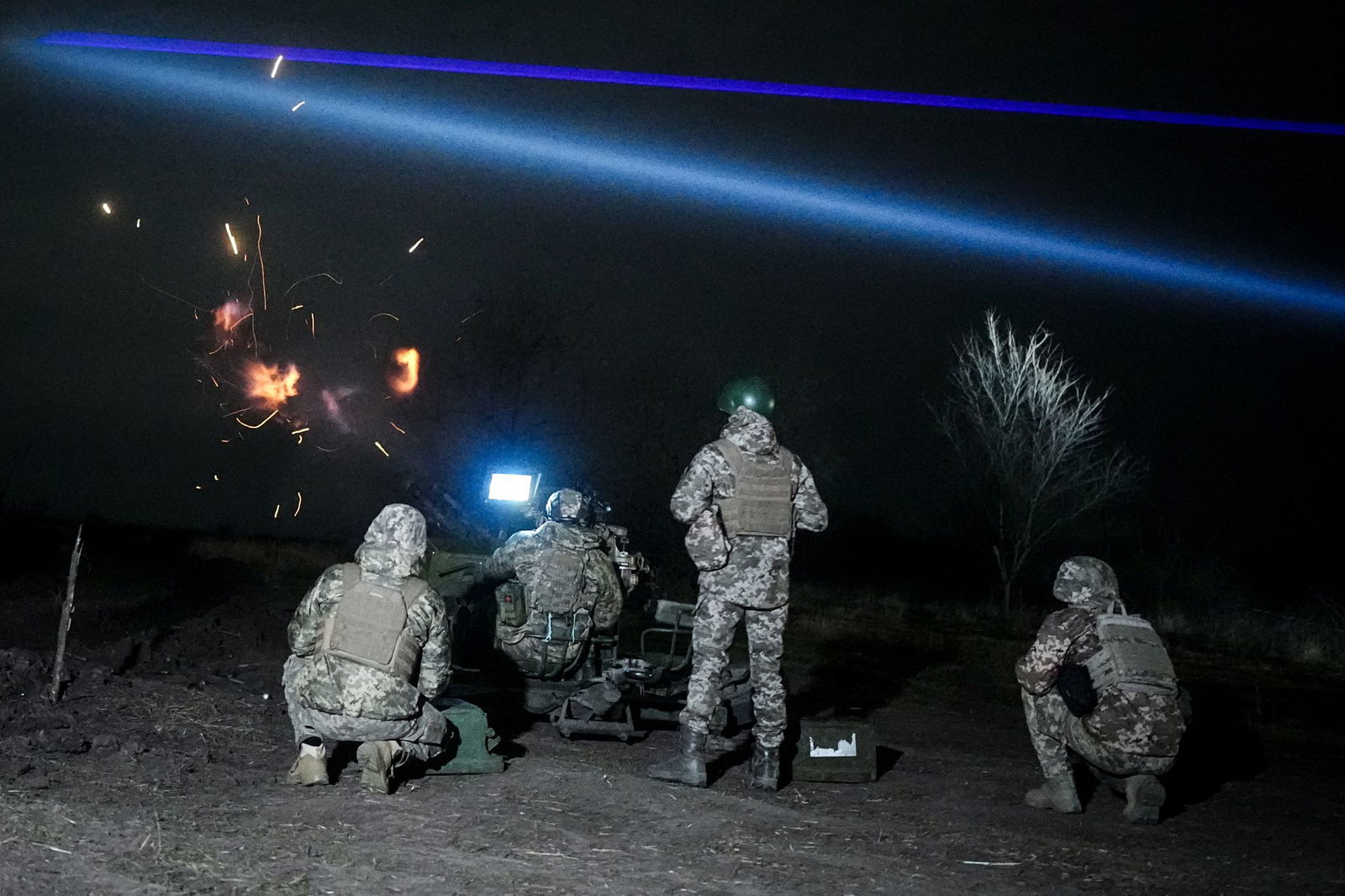 Ein ukrainischer mobiler Drohnen-Abwehrtrupp beim Training östlich der Hafenstadt Odessa. (Archivbild)