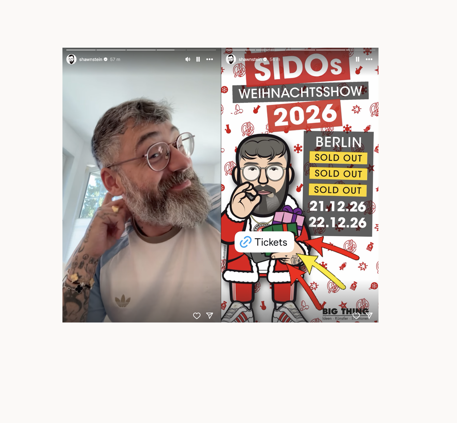 Sido - Weihnachtsshows Instagram Story