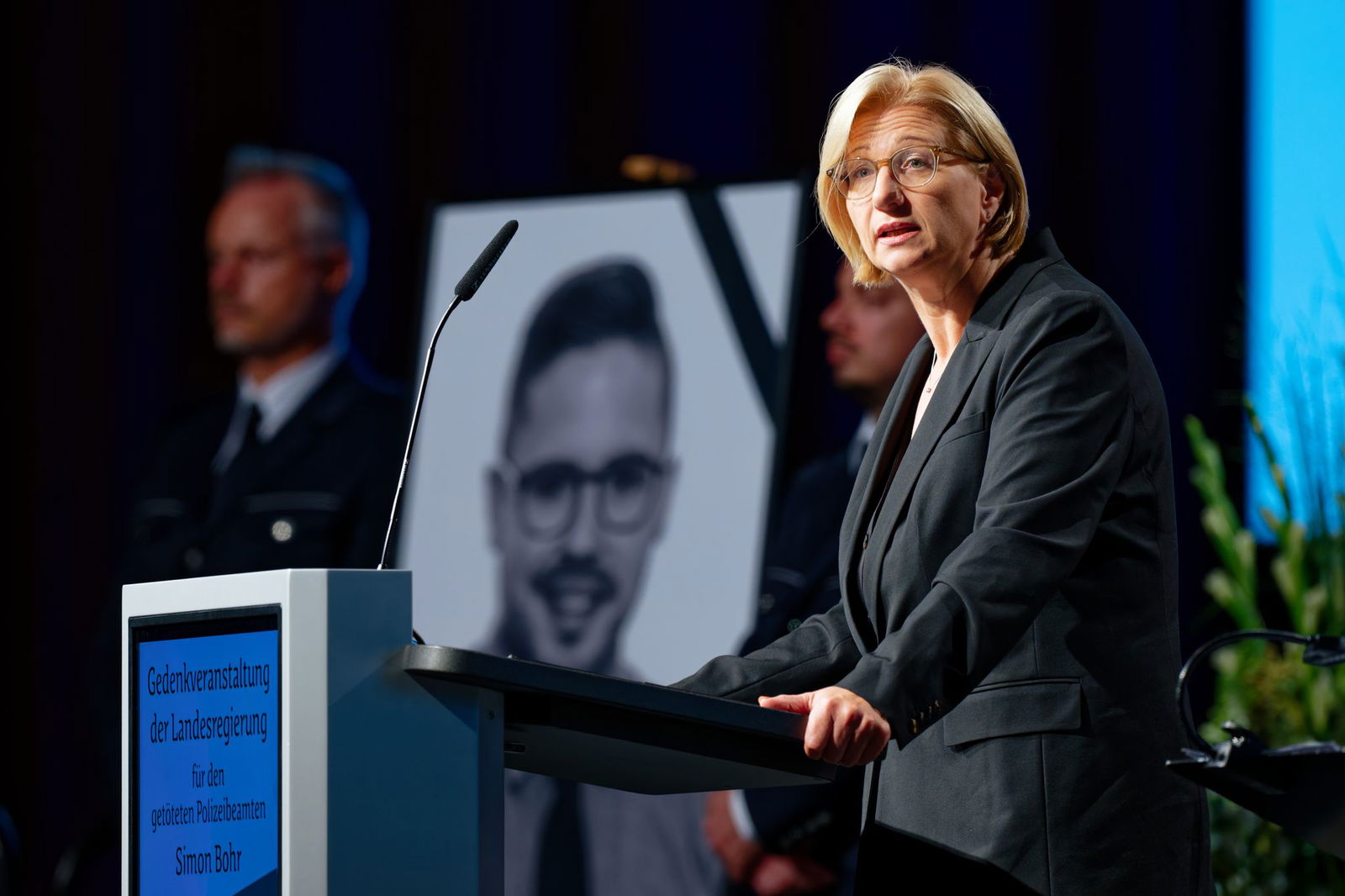 Ministerpräsidentin Anke Rehlinger. Zur Gedenkfeier waren laut Innenministerium rund 1.500 Menschen gekommen.