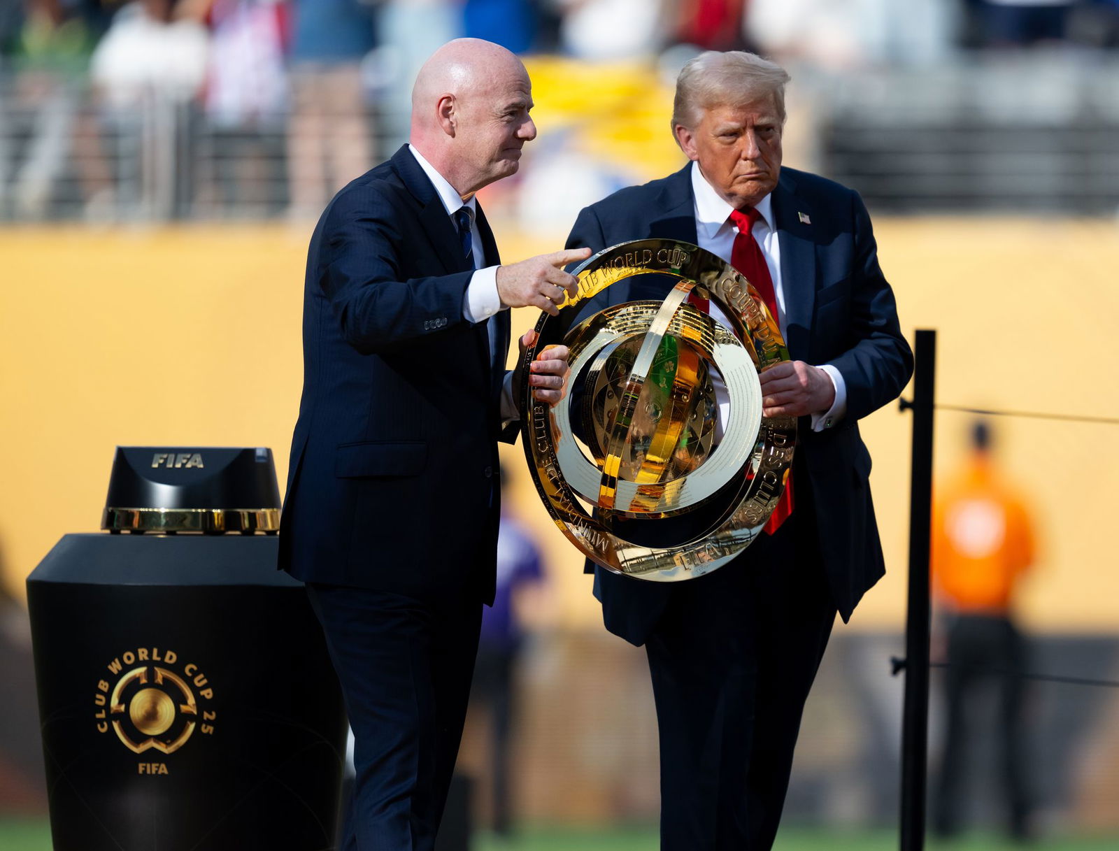 Ist beim Fußball gerne präsent: Donald Trump. (Archivbild)