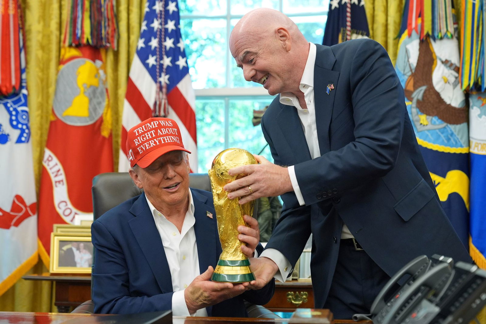 US-Präsident Donald Trump hat einen engen Draht zu FIFA-Chef Infantino. (Archivbild)