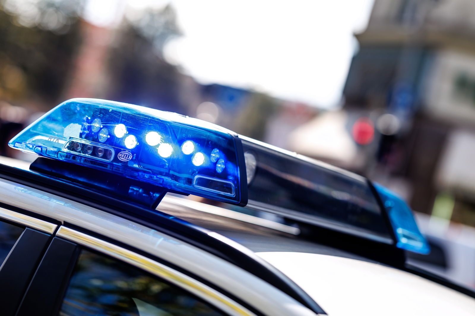 Eingeschaltetes Blaulicht während Einsatz